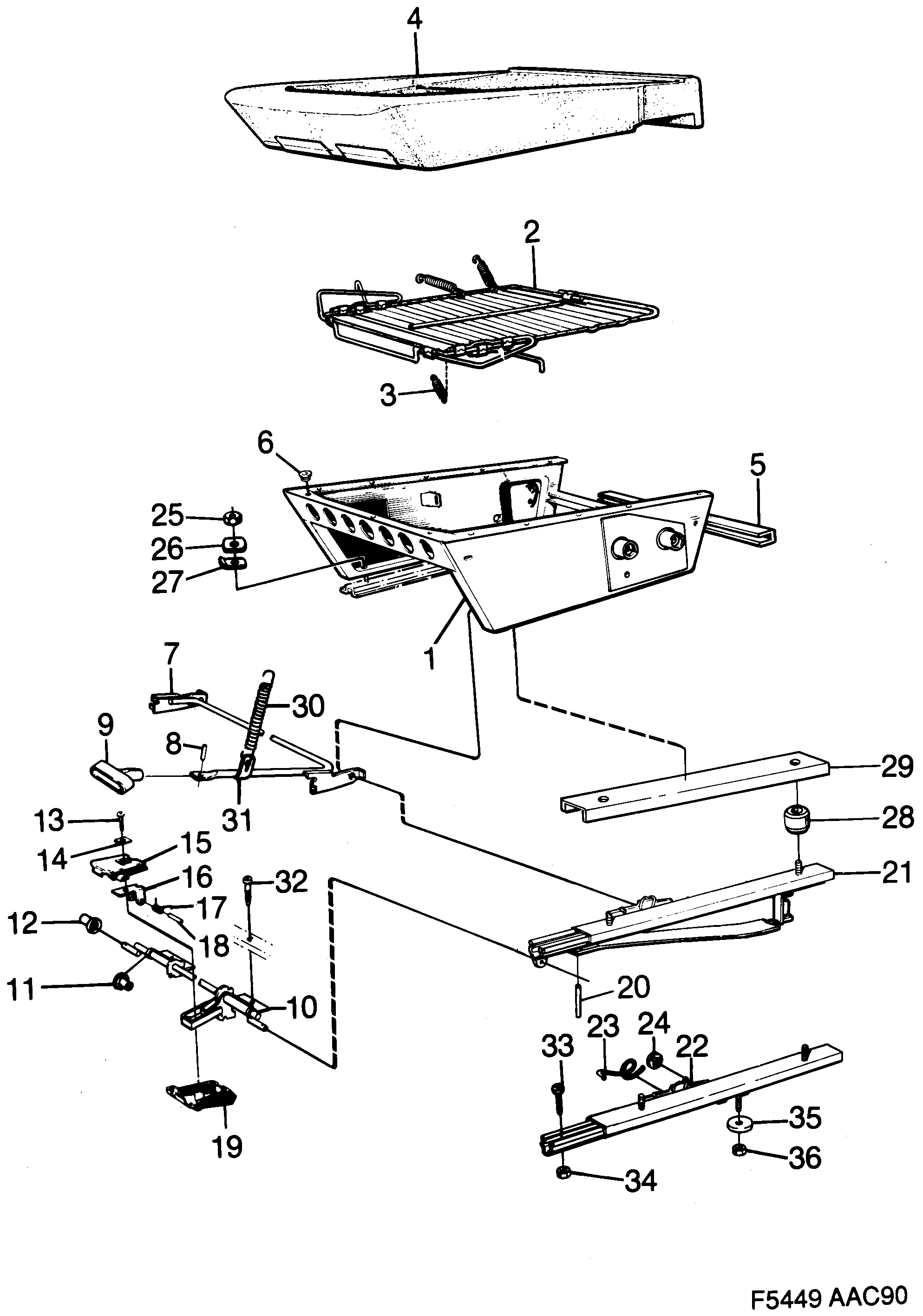 Saab 900 Front seats Part 2 Manuel diagram