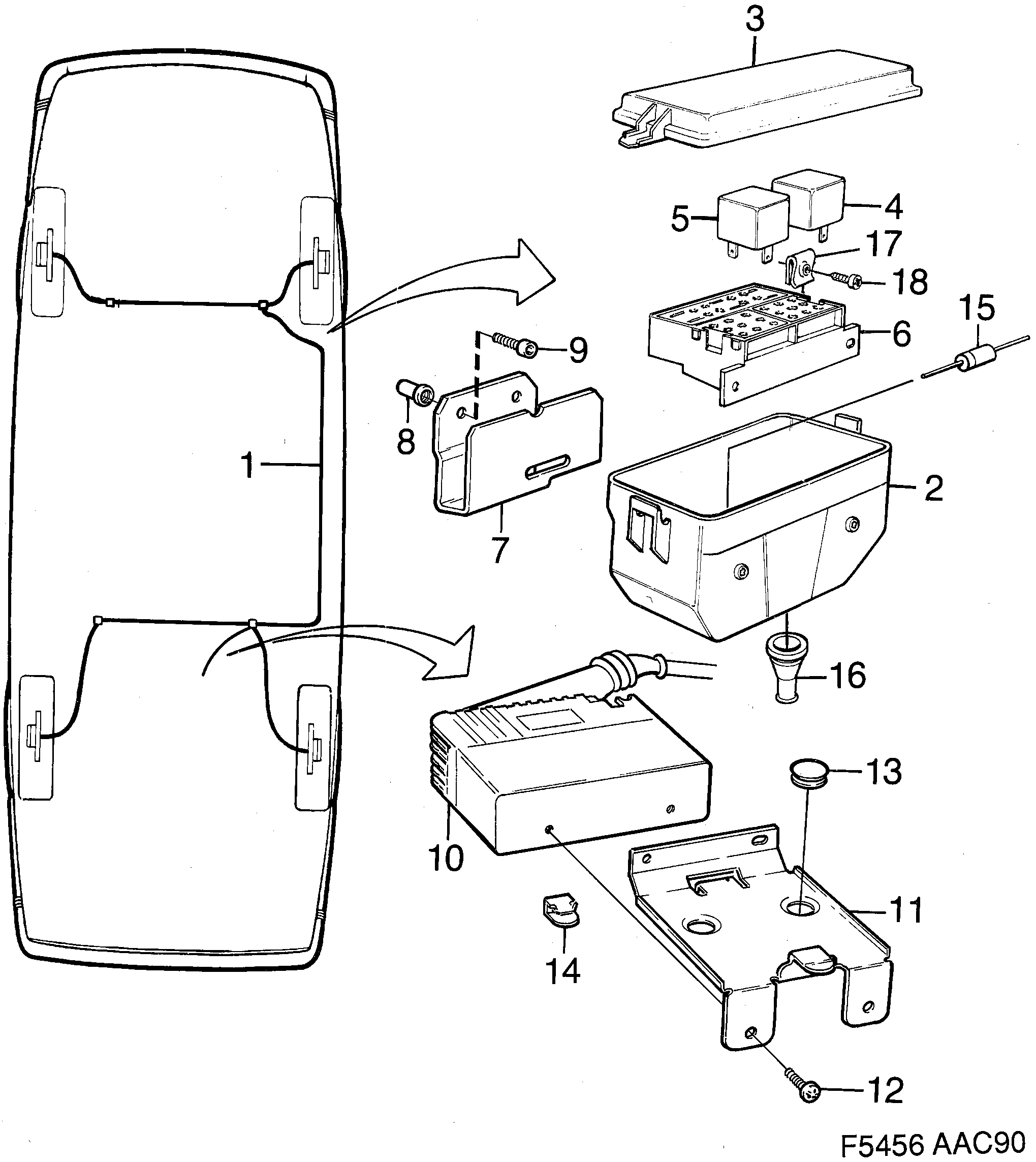 Saab 900 Electrical system ABS diagram