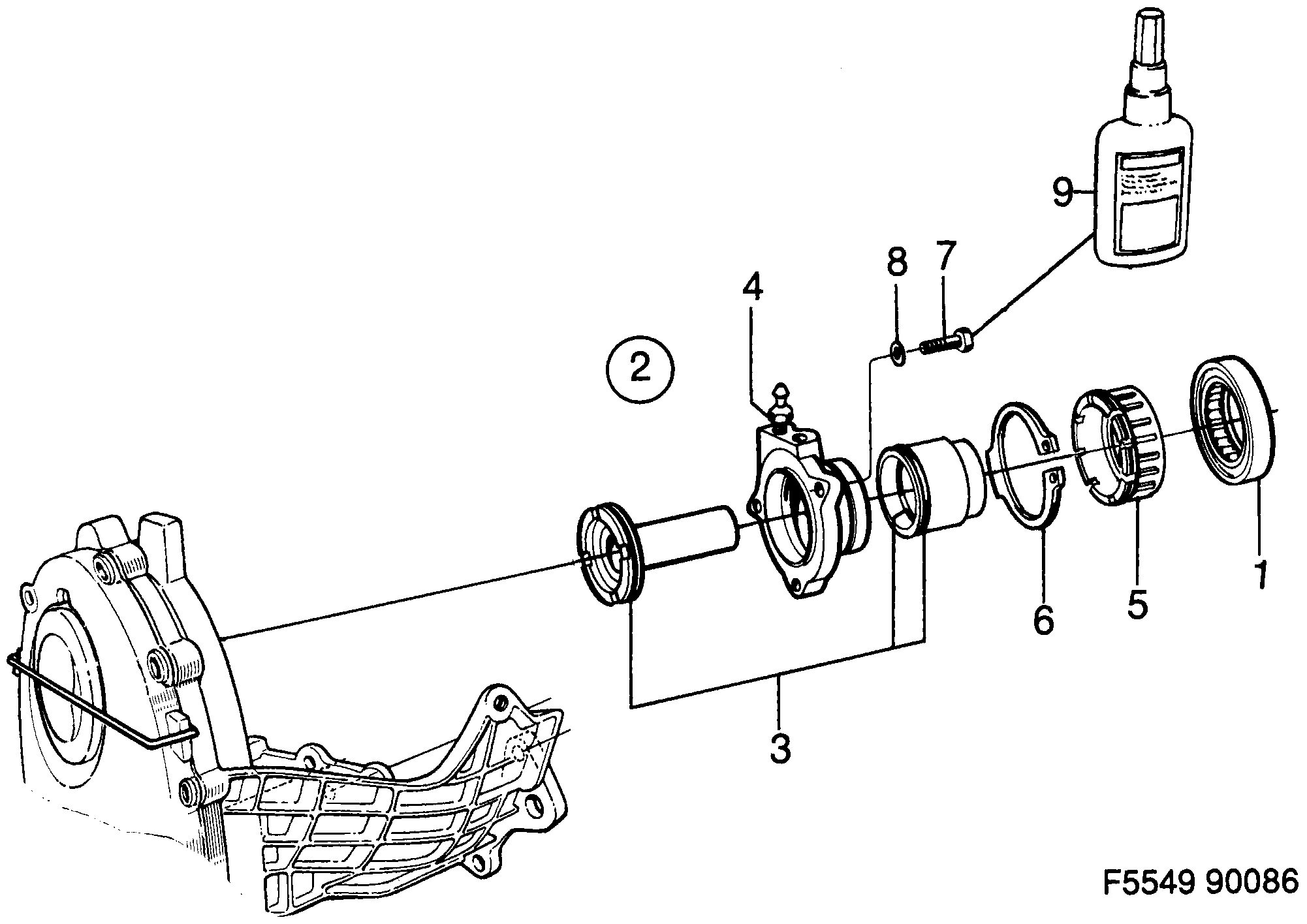 Saab 900 Release bearing Slave cylinder diagram