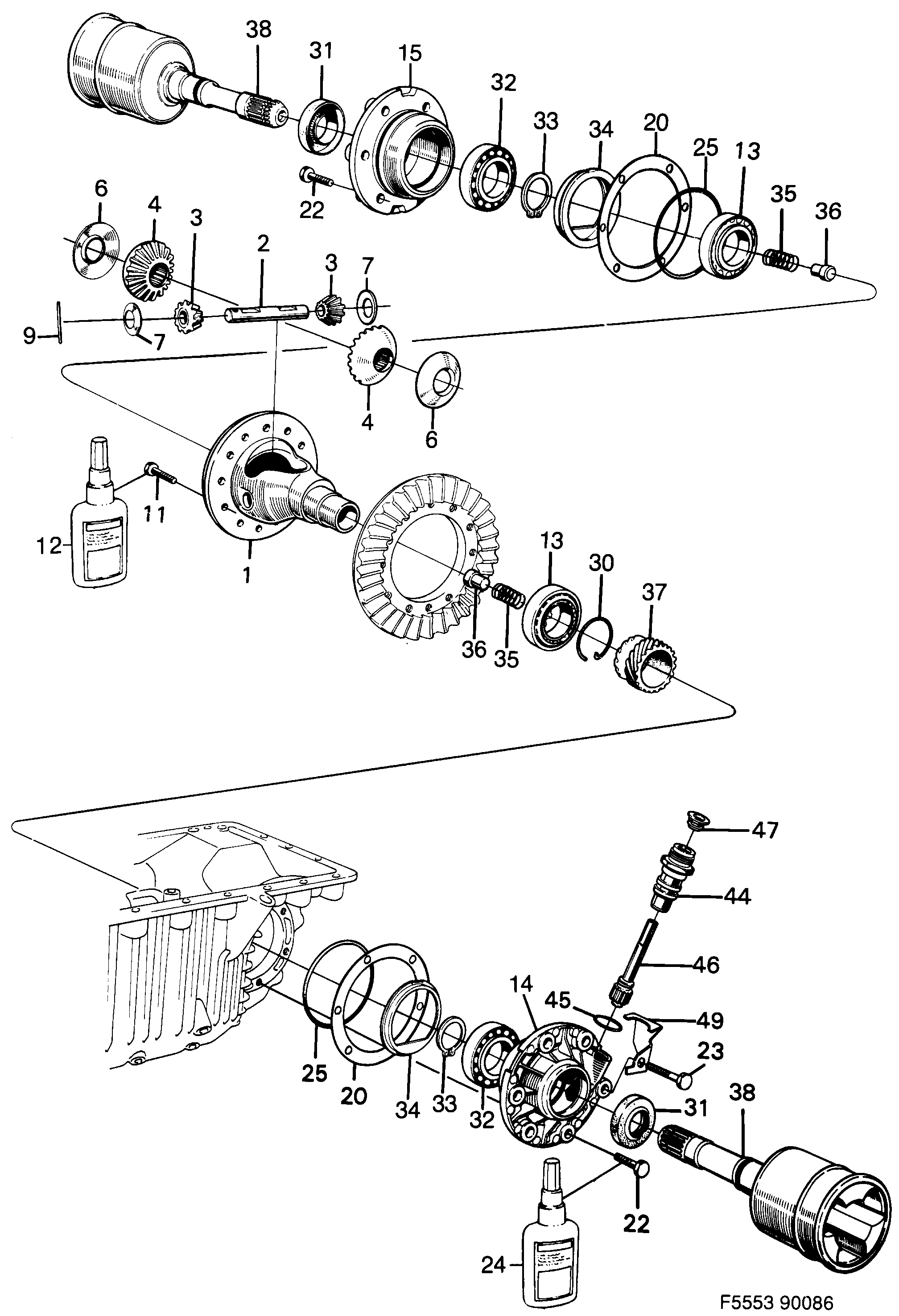 Saab 900 Differential diagram