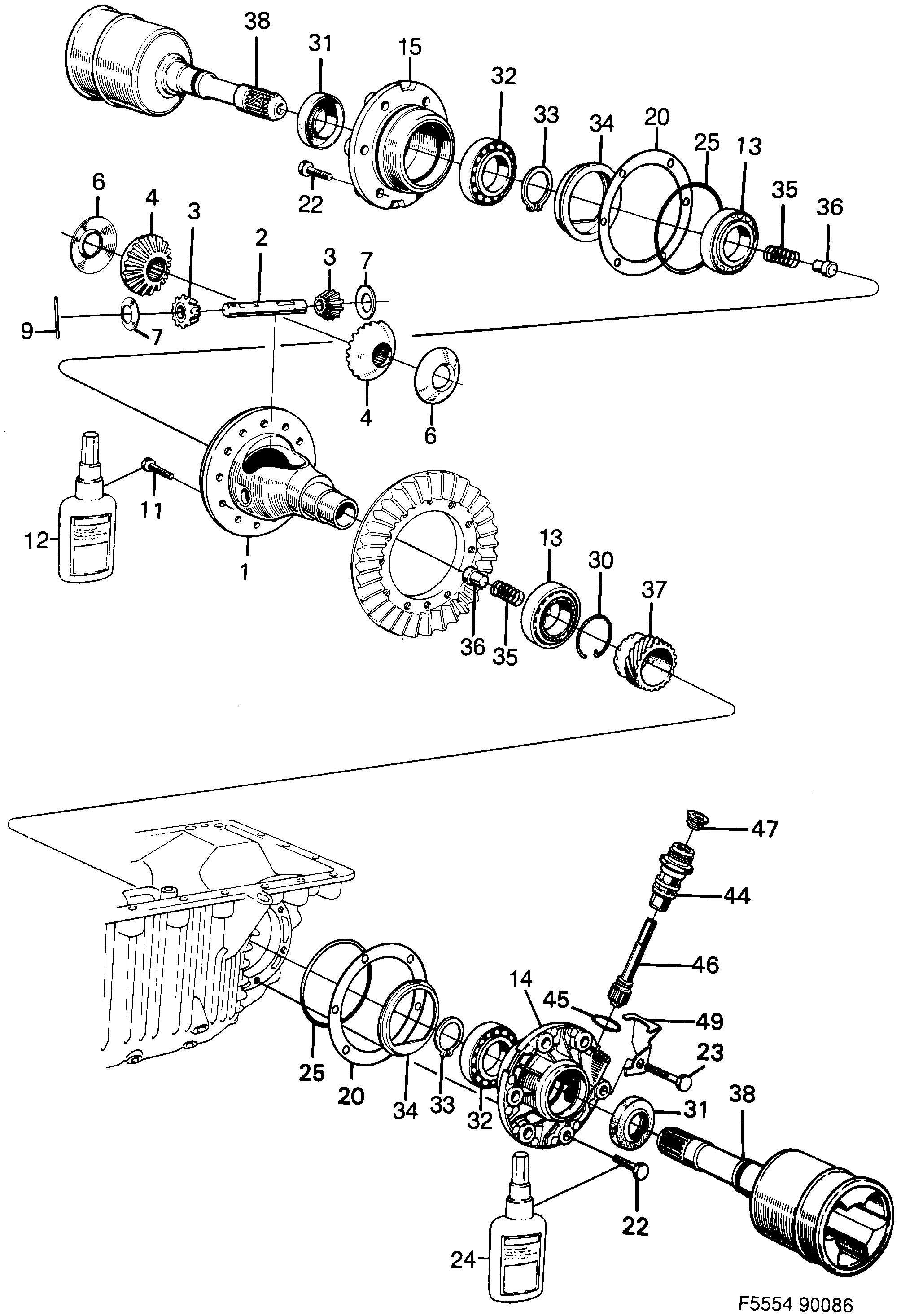 Saab 900 Differential diagram