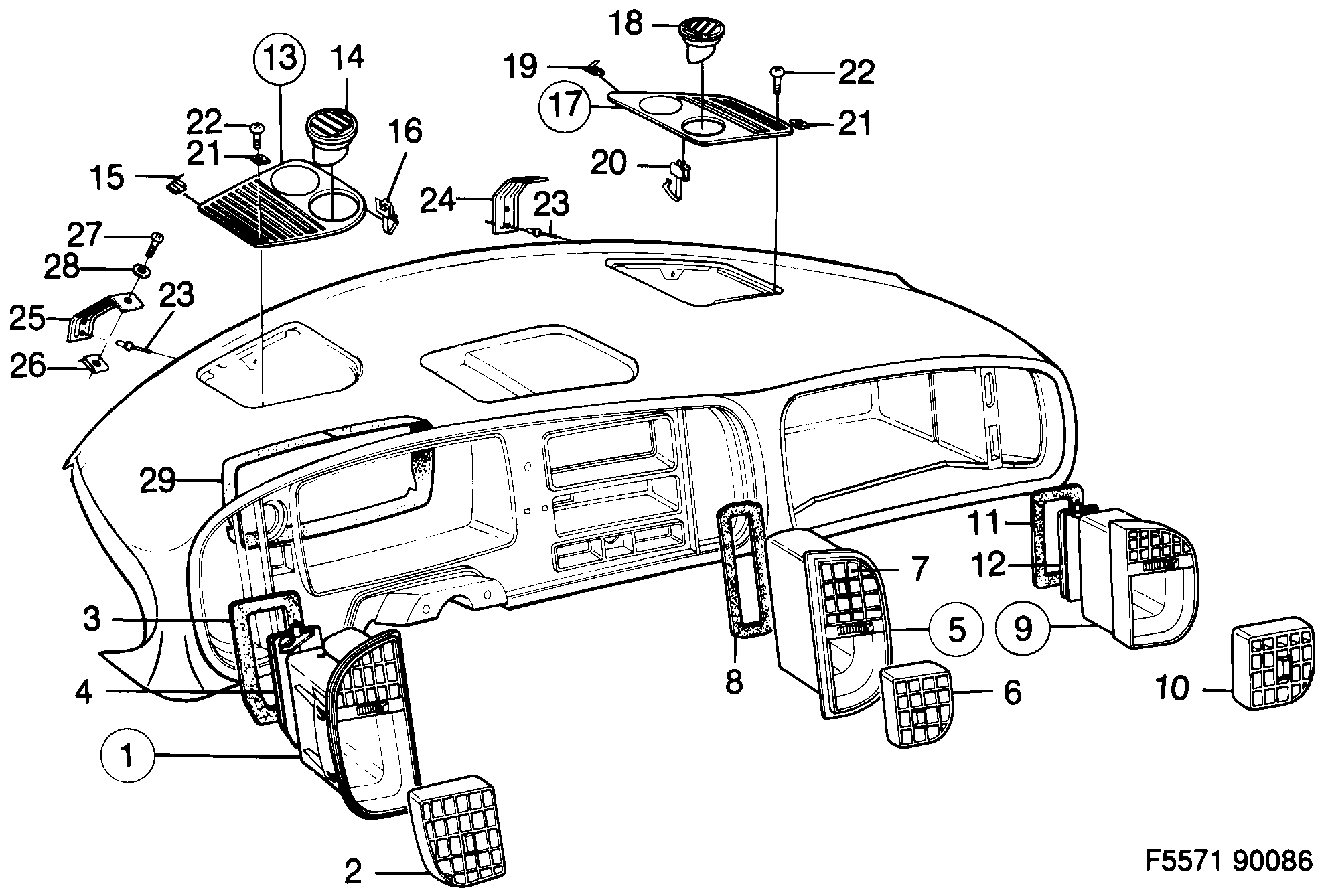 Saab 900 Panel outlet diagram