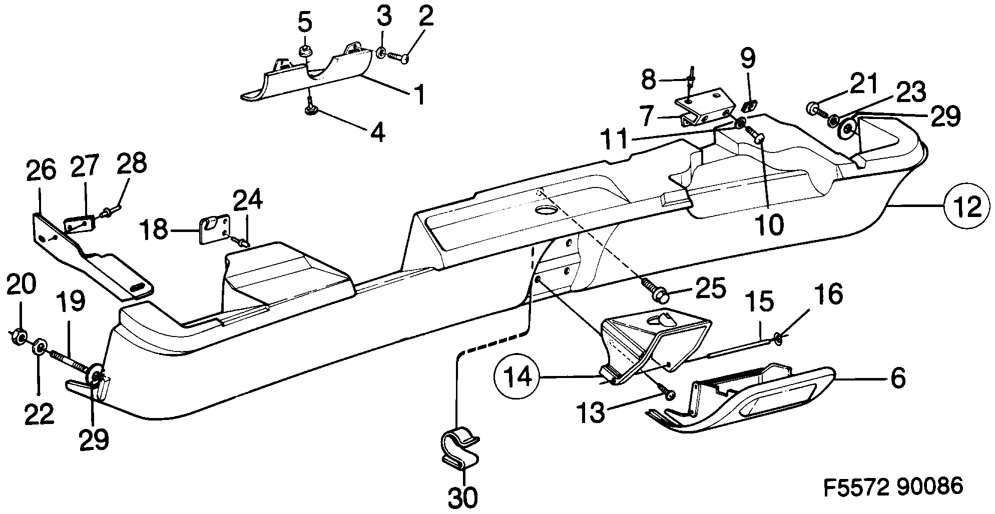 Saab 900 Panel lower diagram