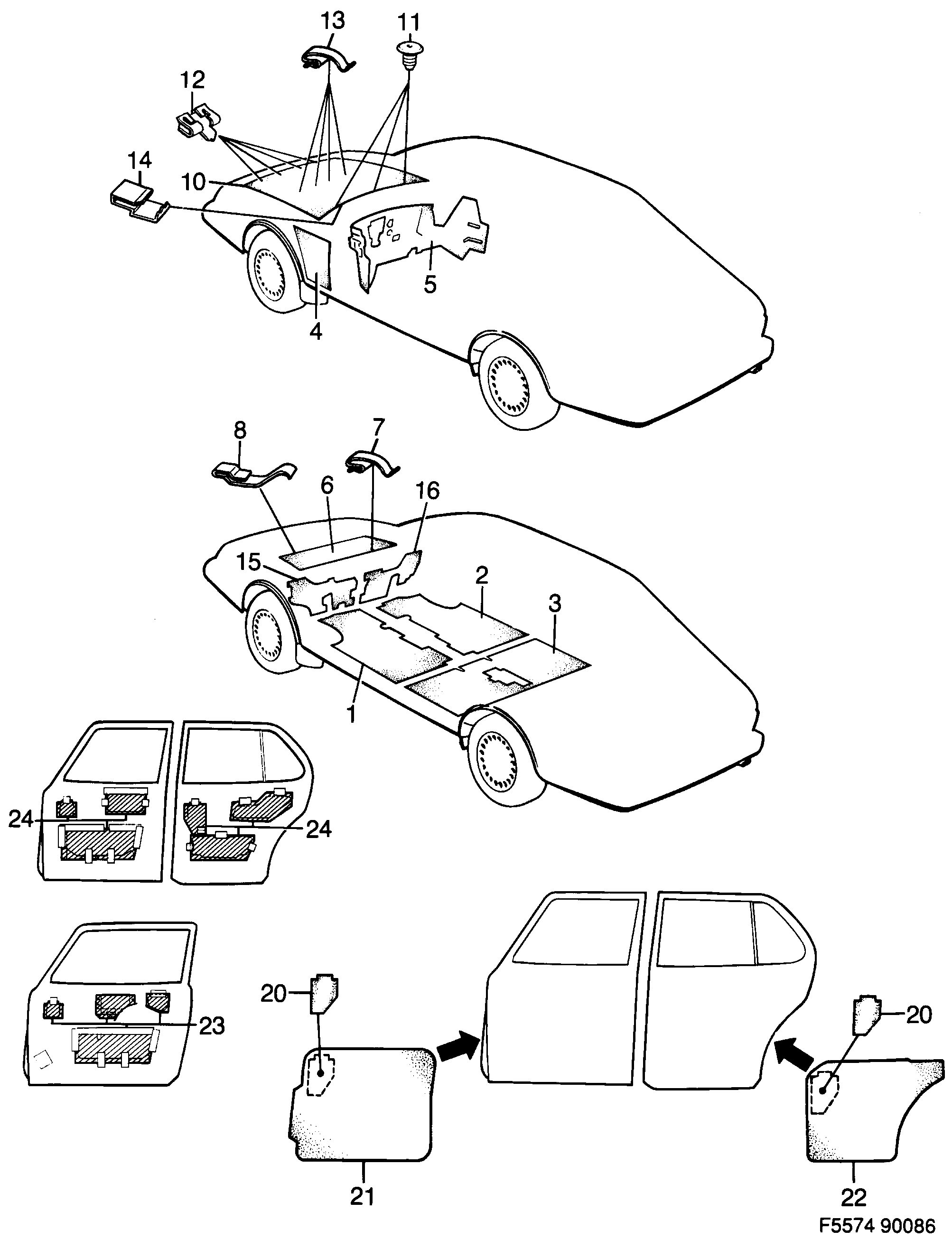 Saab 900 Insulation diagram
