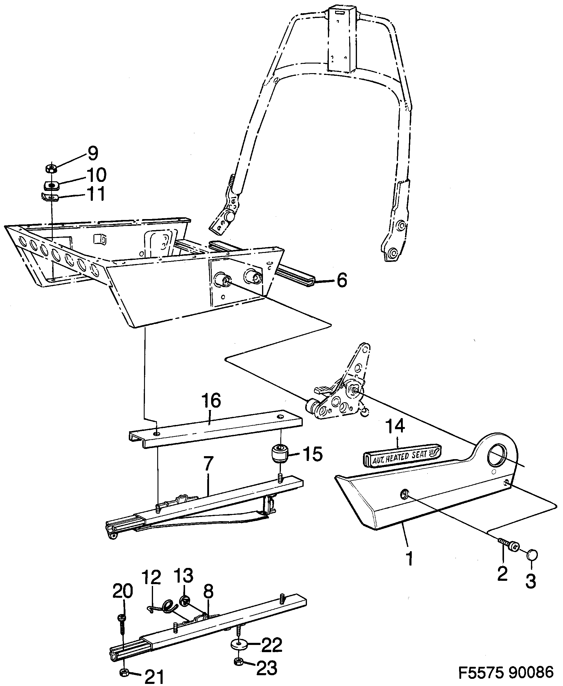 Saab 900 Front seats Part 3 diagram