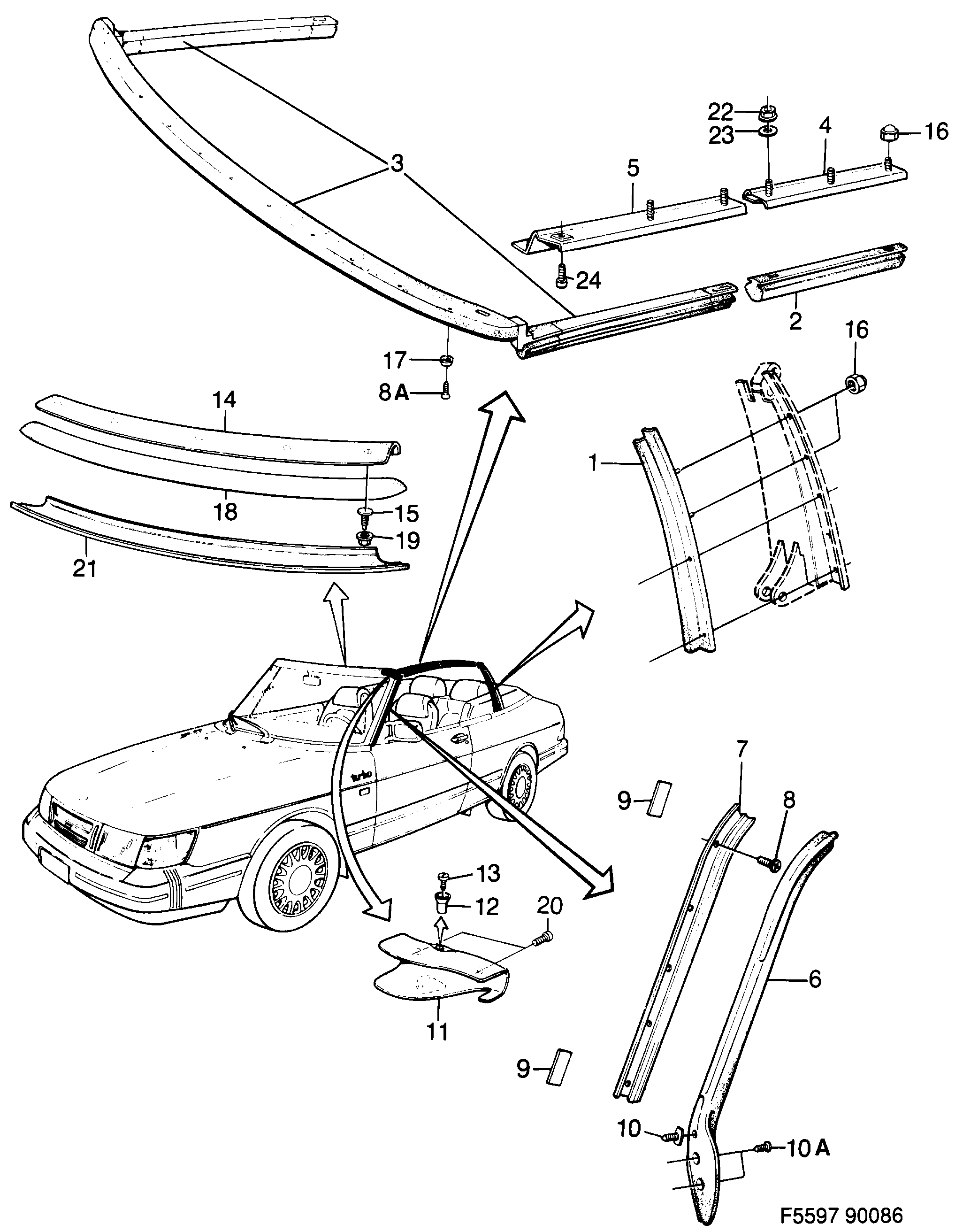 Saab 900 Other sealings diagram
