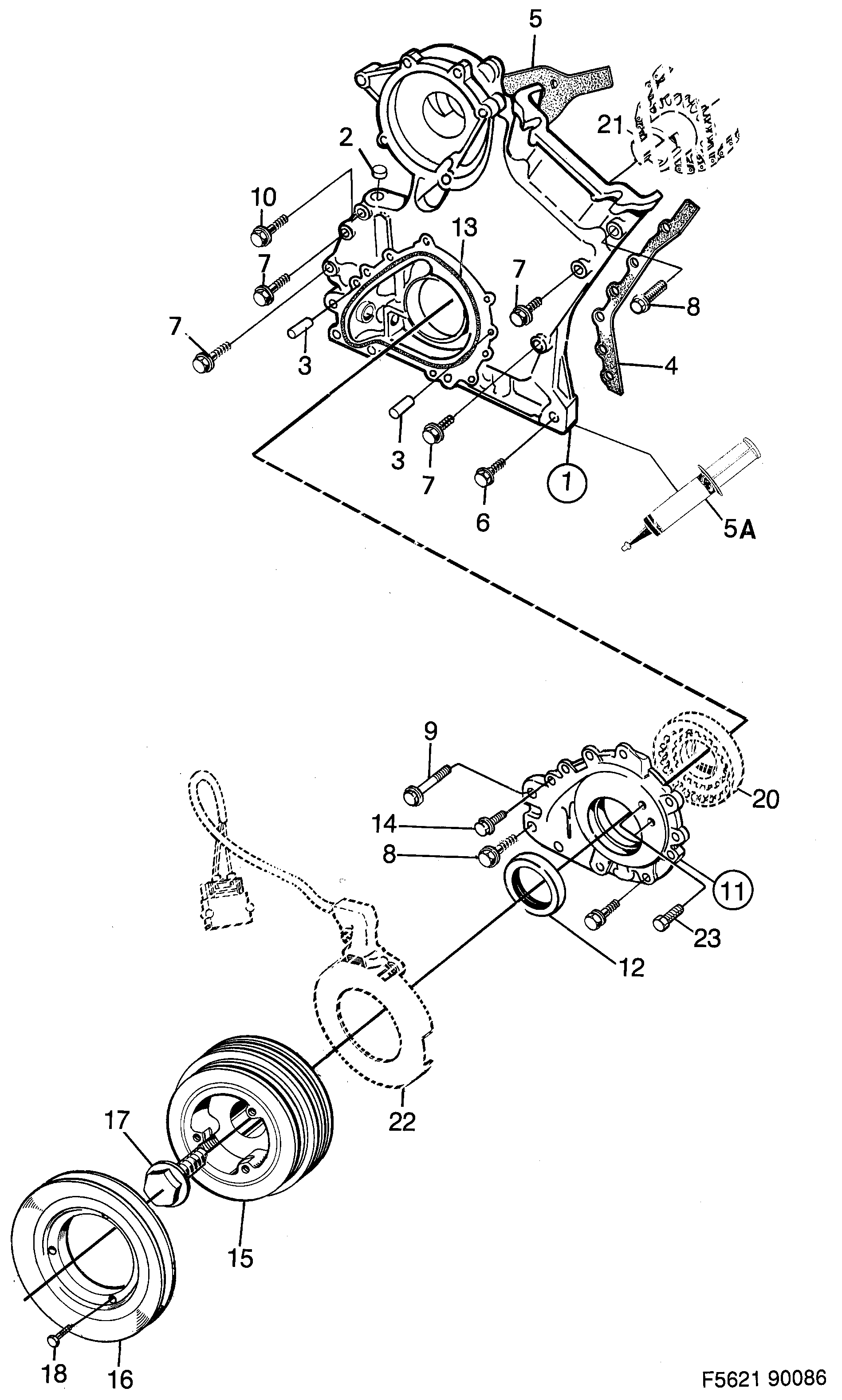 Saab 900 Transmission cover, diagram