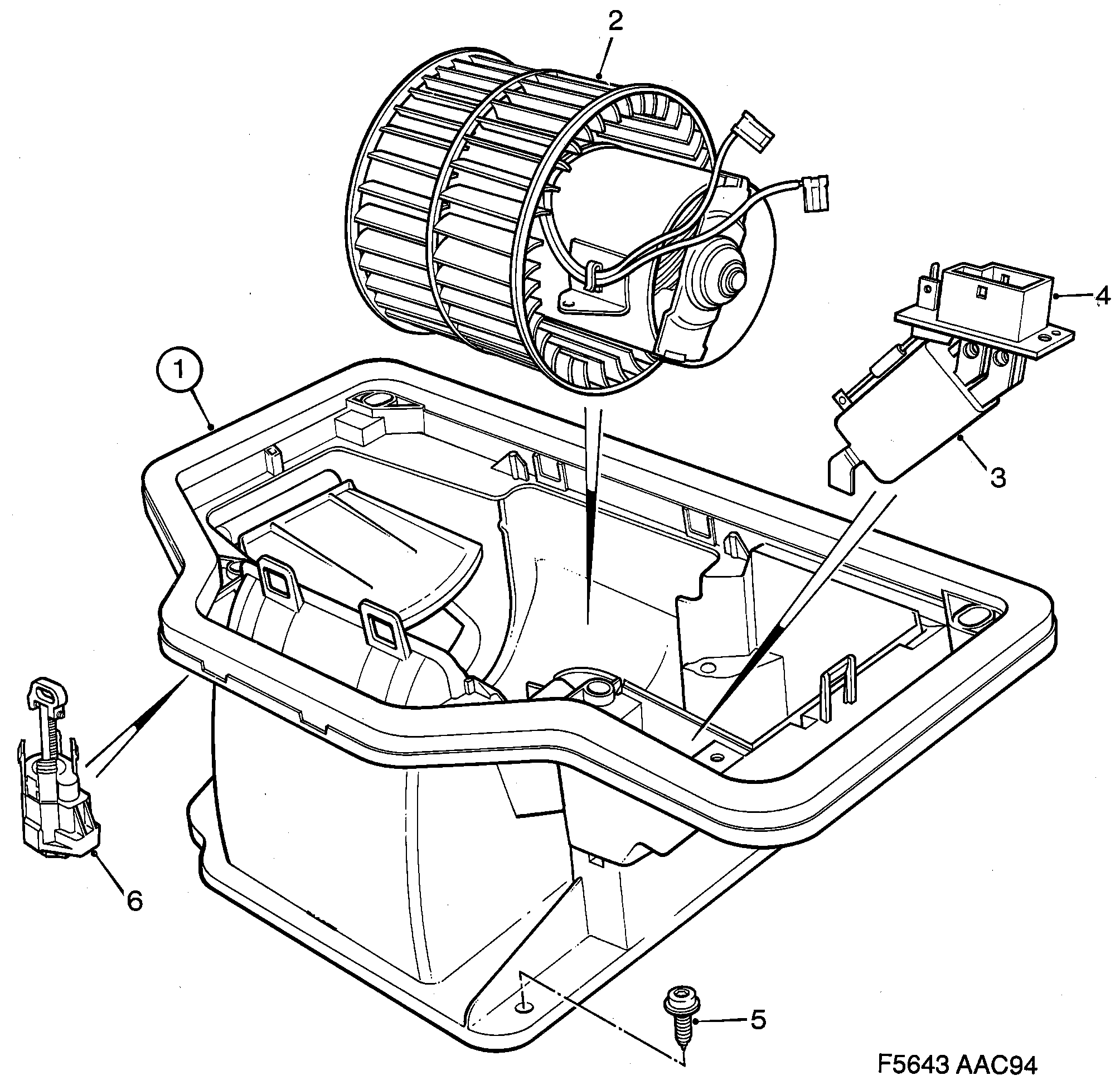Saab 900 Fan unit diagram