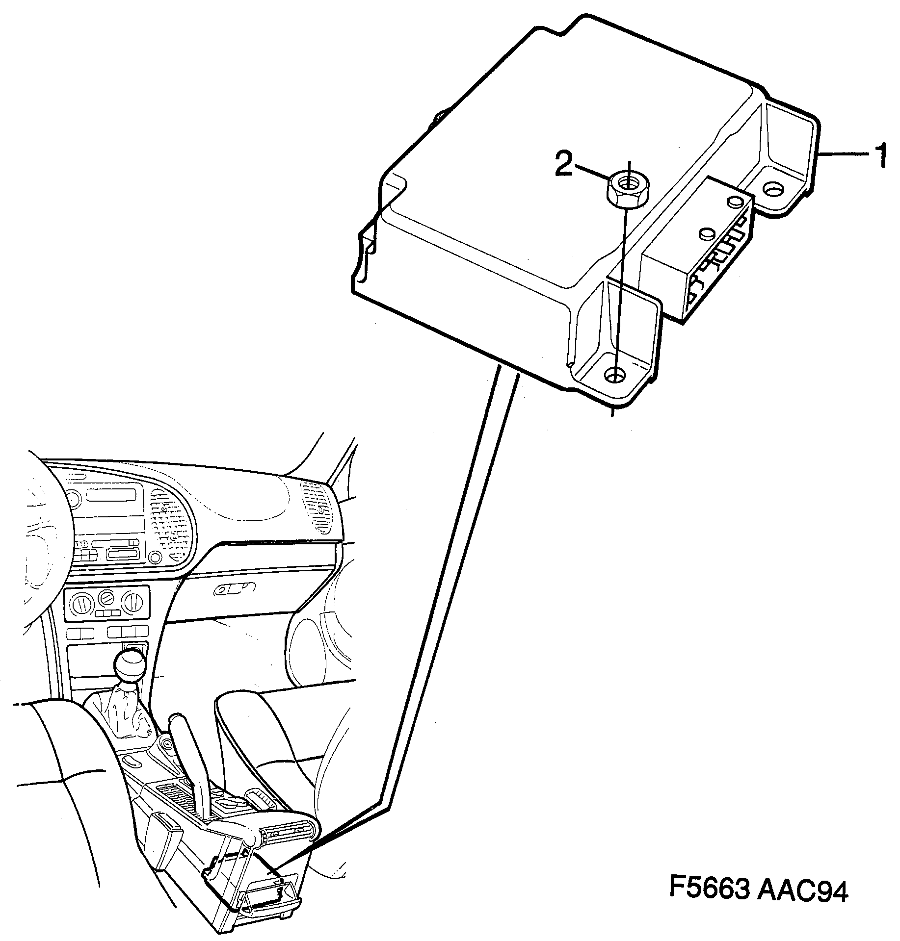 Saab 900 Air-bag Electronic unit diagram