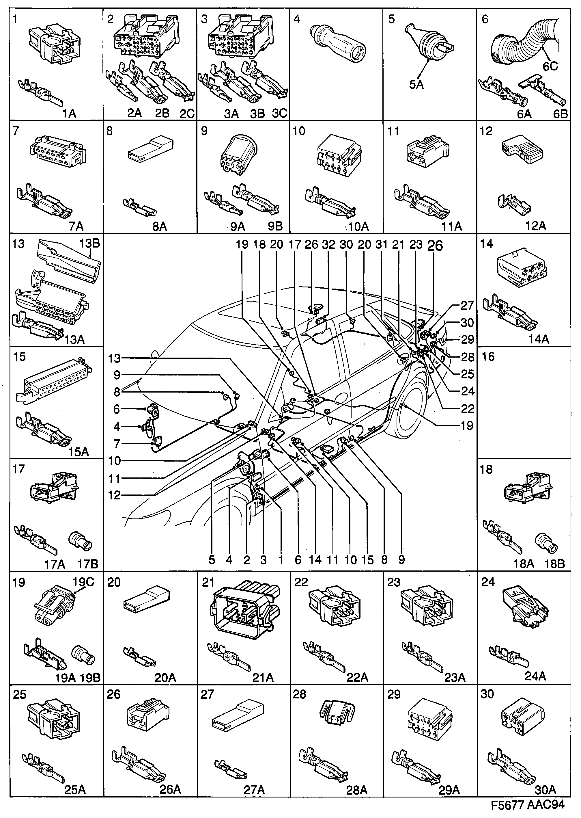 Saab 900 Rear diagram