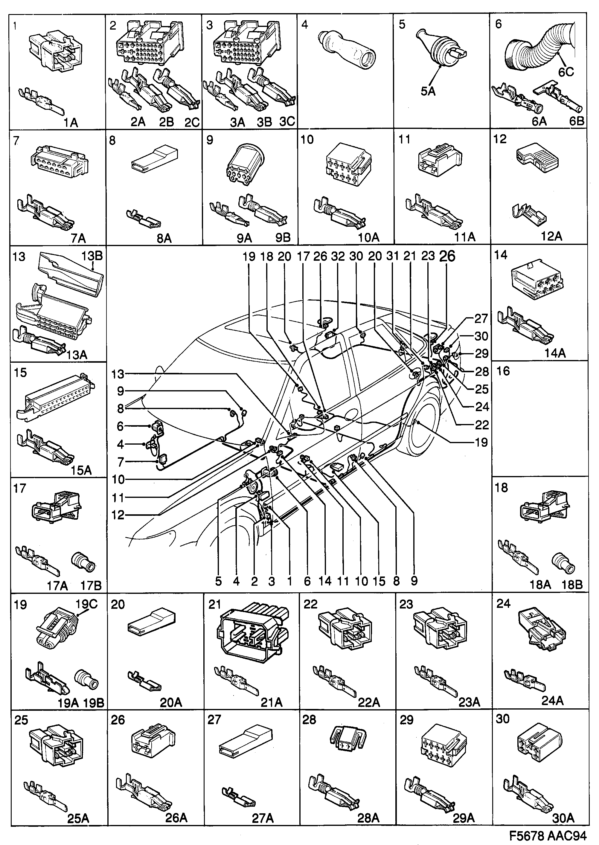 Saab 900 Rear diagram
