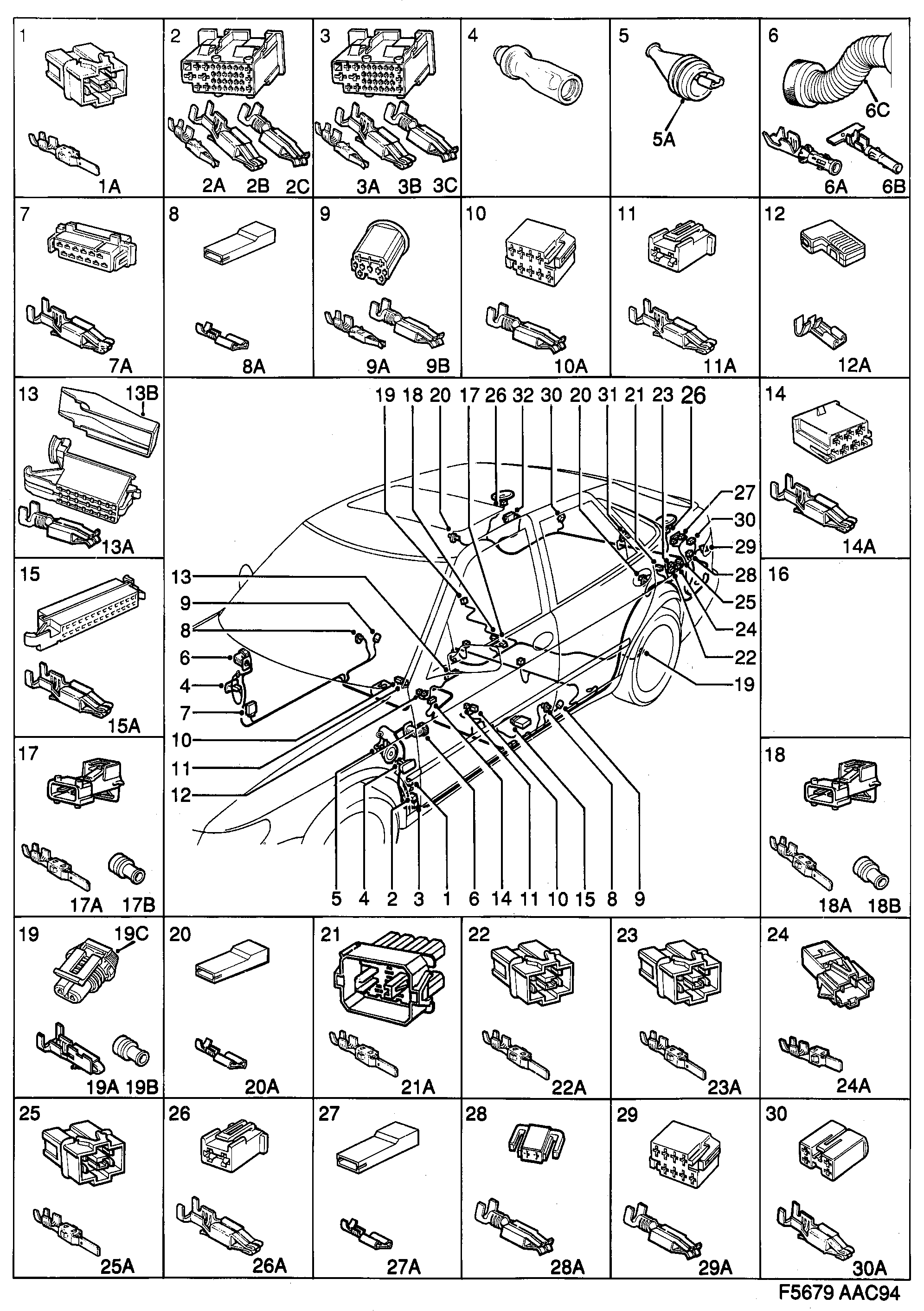 Saab 900 Rear diagram