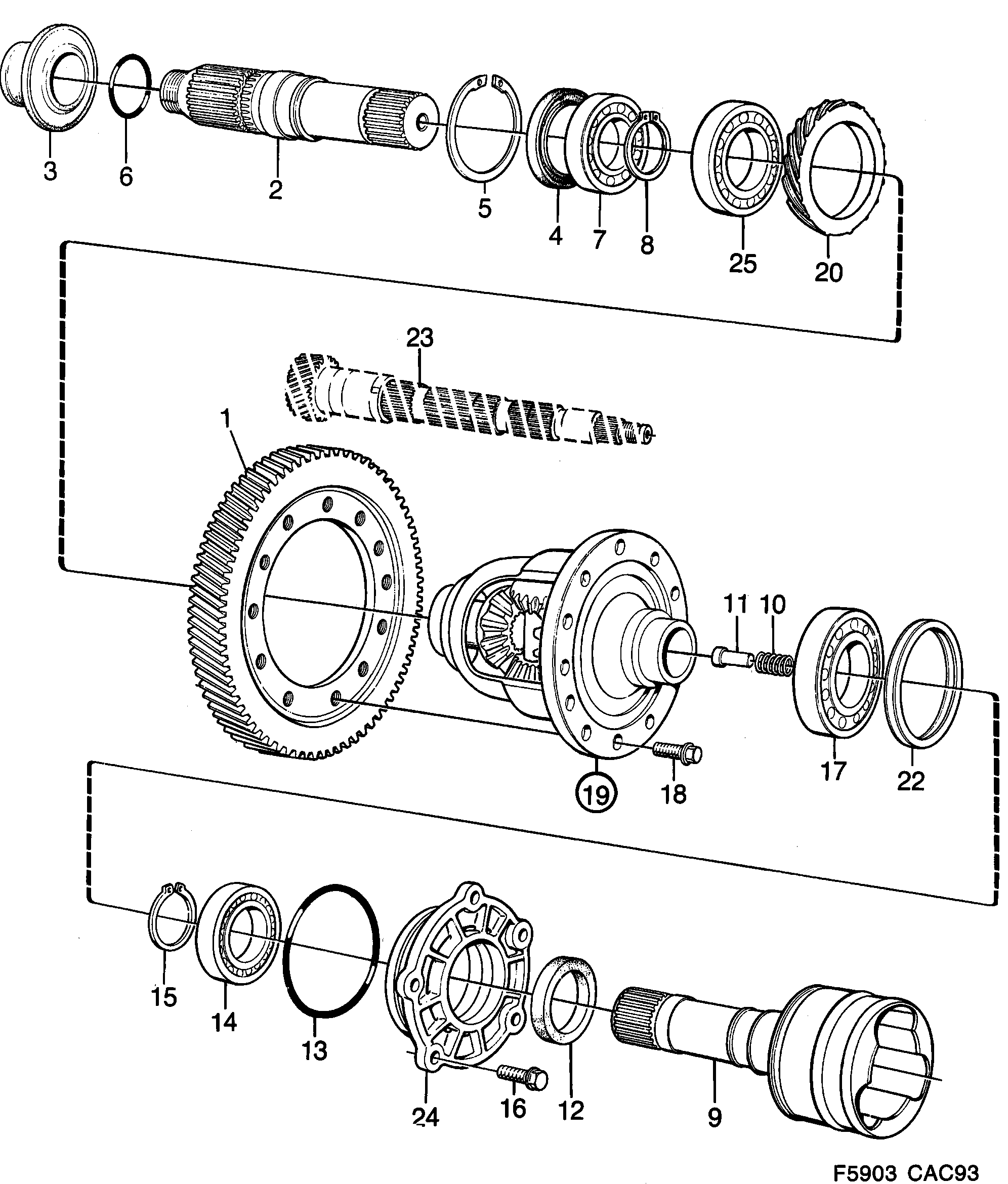 Saab 9000 Differential diagram