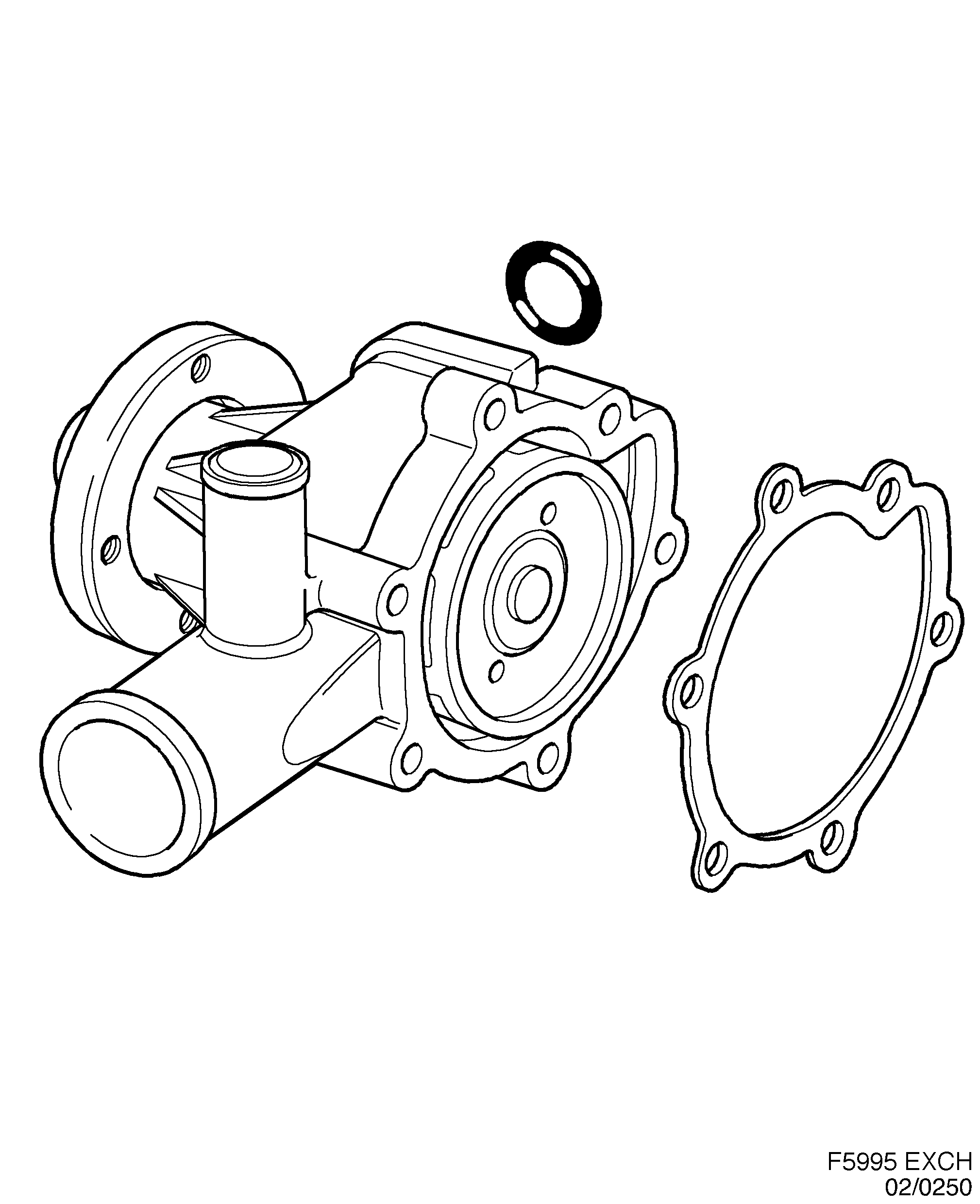 Saab EXCH. Coolant pump diagram