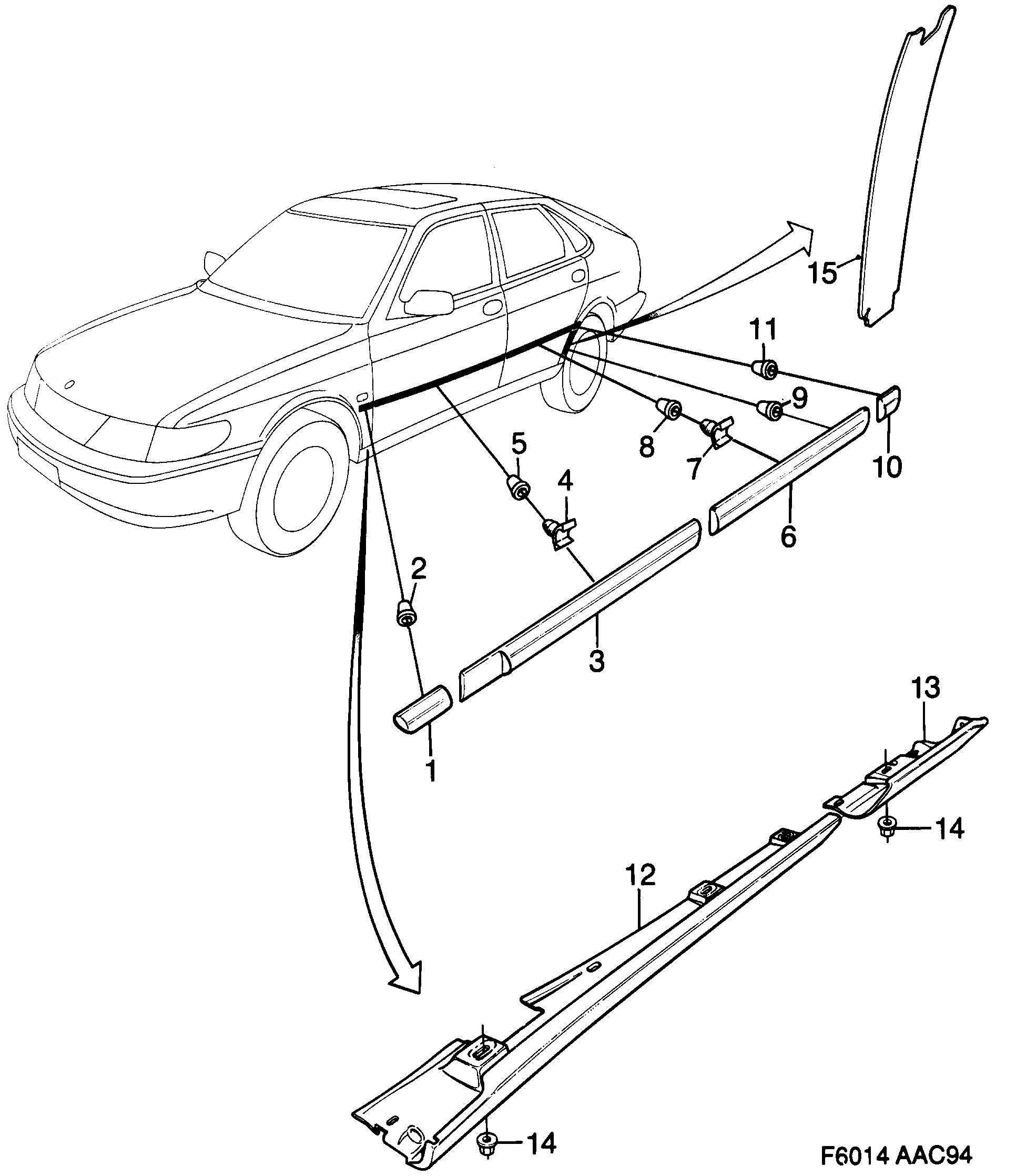 Saab 900 Decor diagram