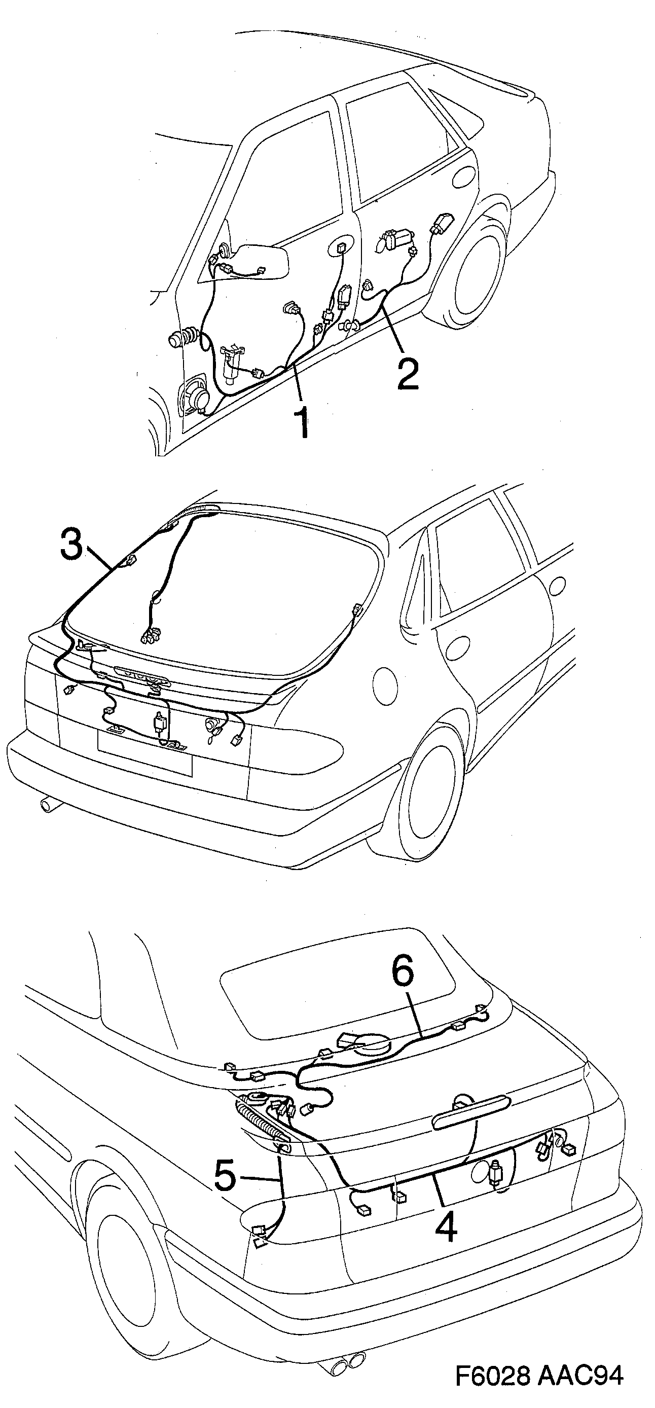 Saab 900 Doors diagram