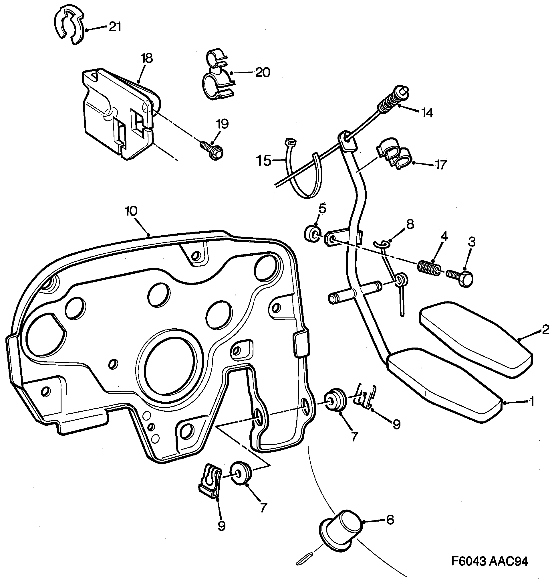 Saab 900 Accelerator control diagram
