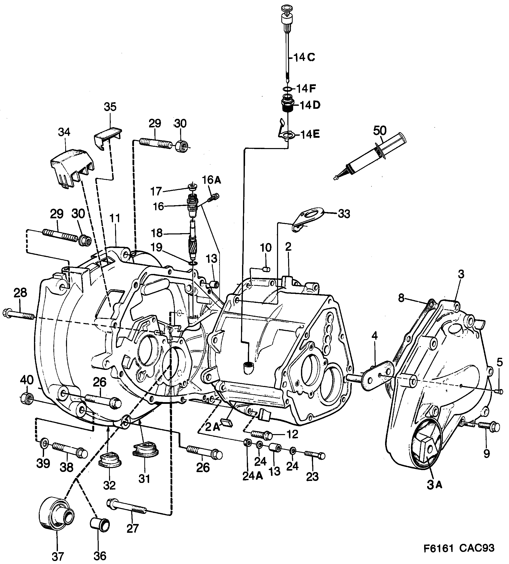 Saab 9000 Gear box case diagram