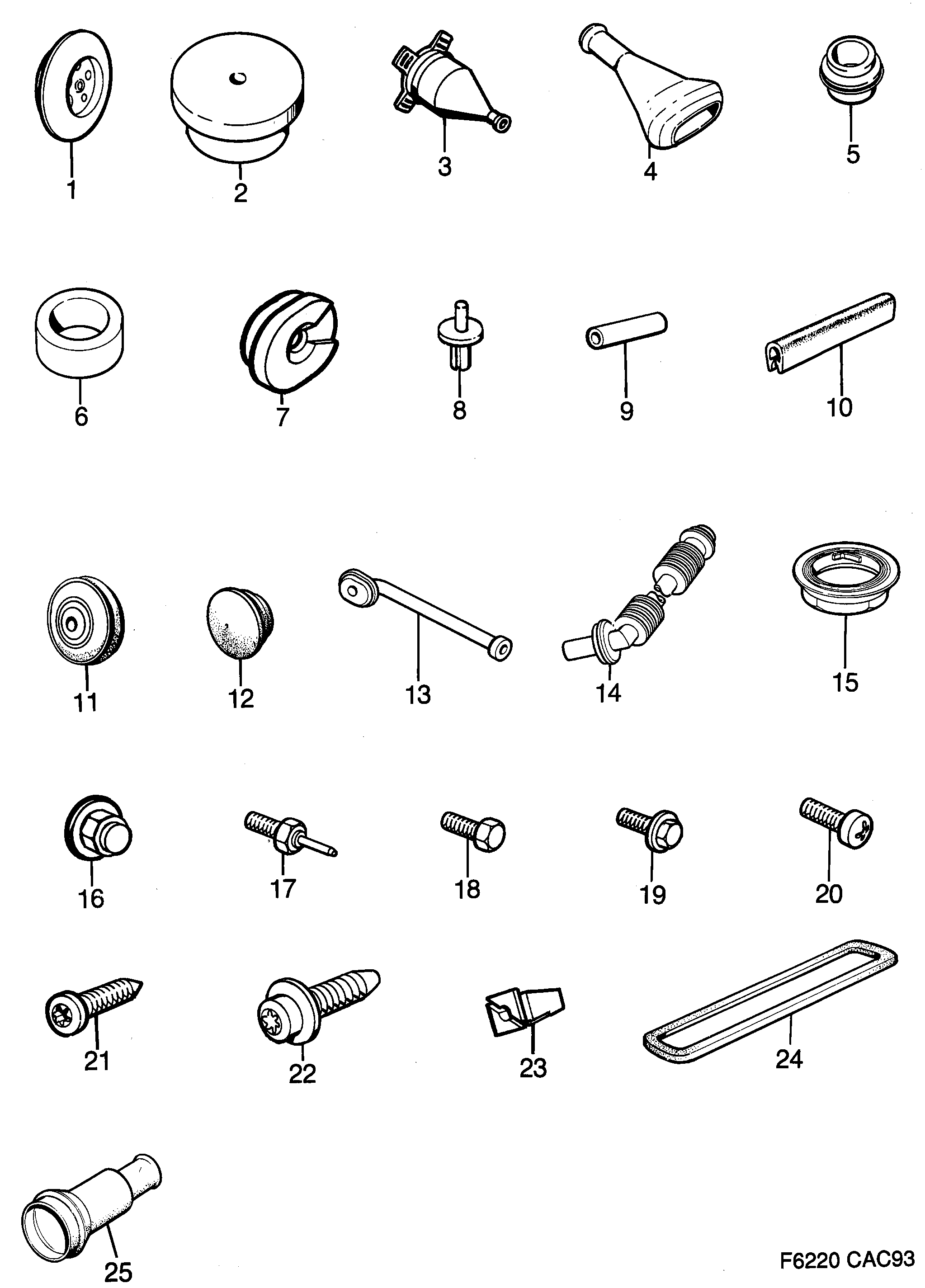 Saab 9000 Bushing, clamp diagram