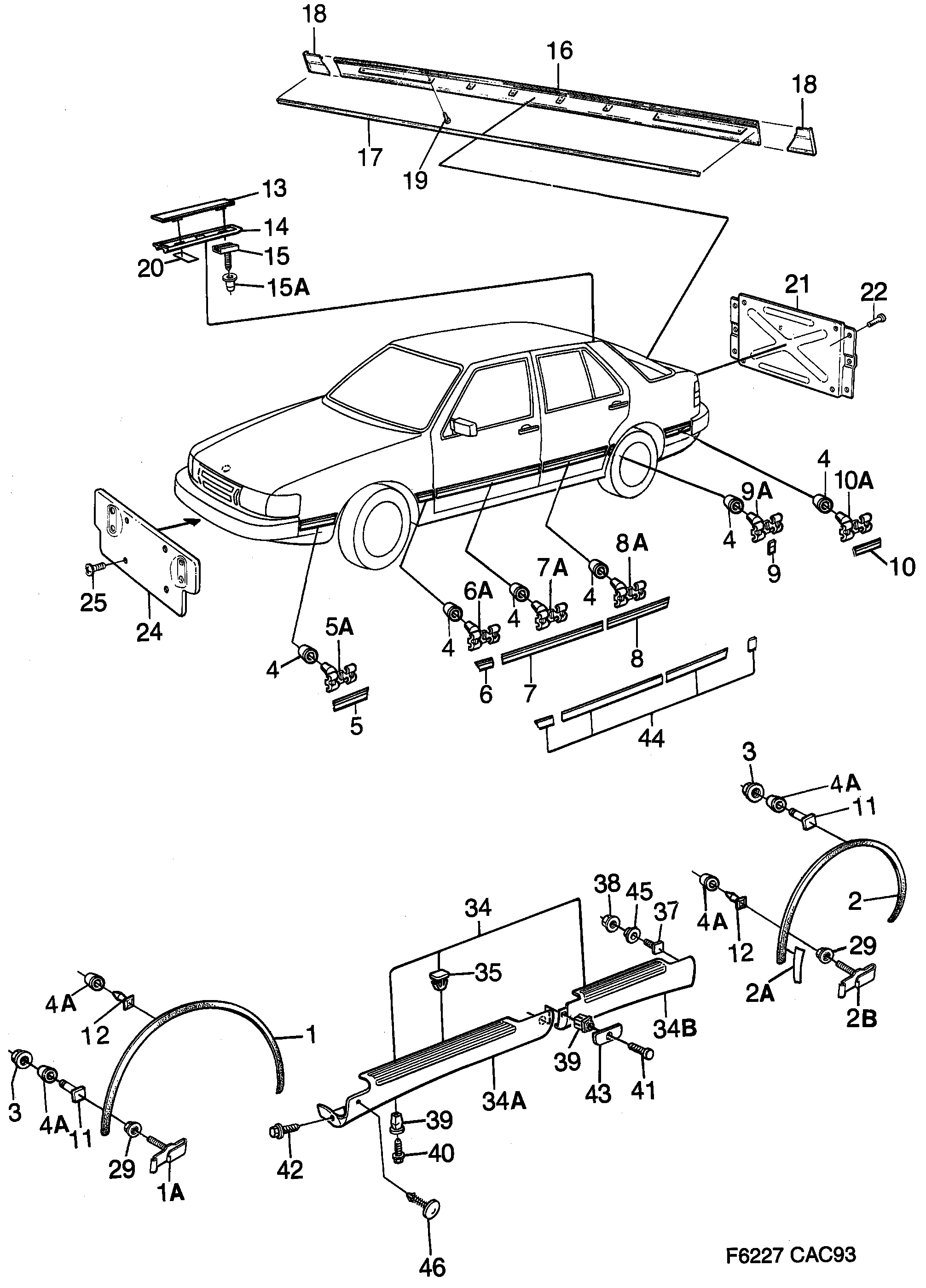 Saab 9000 Decor diagram