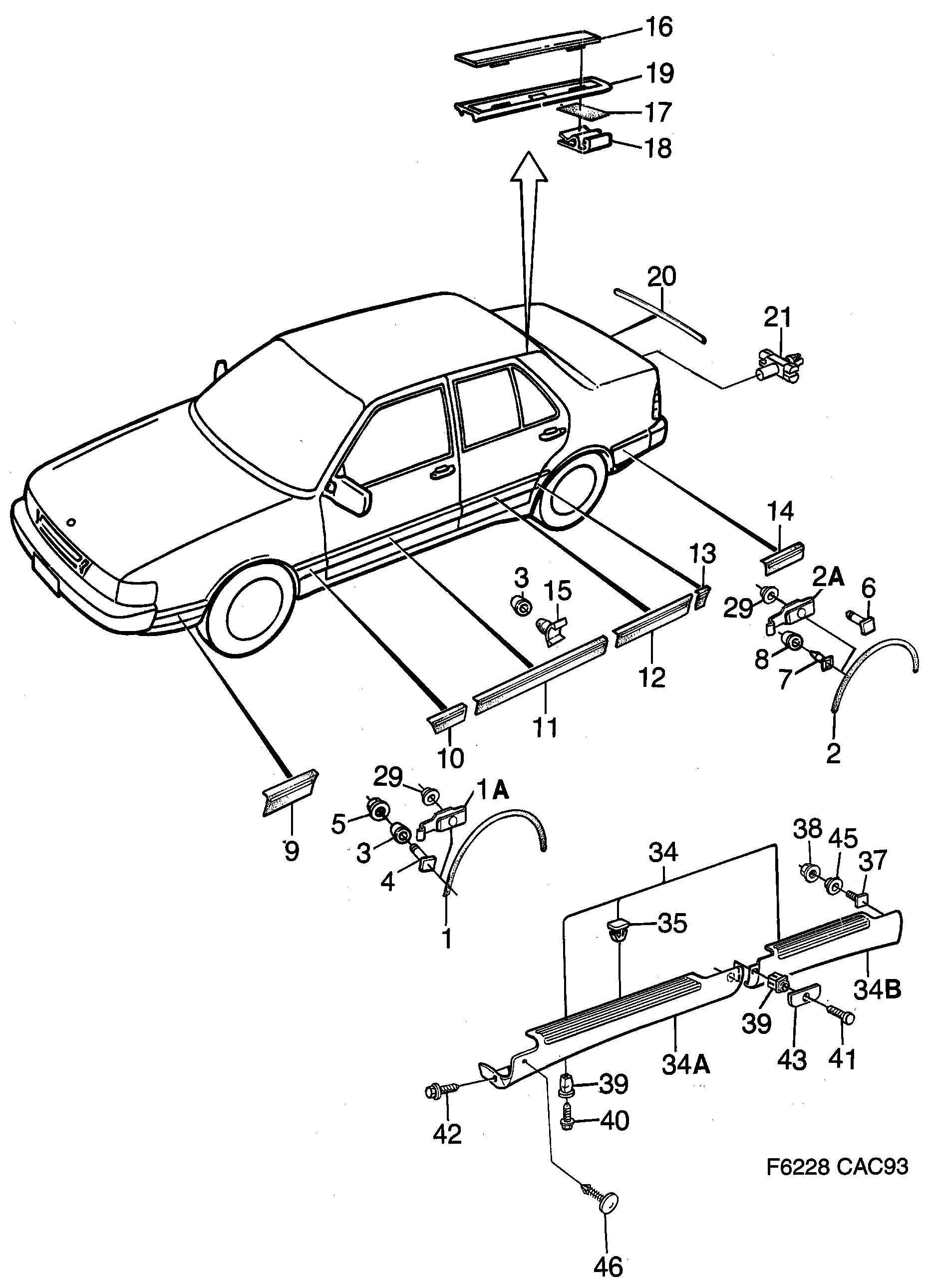 Saab 9000 Decor diagram