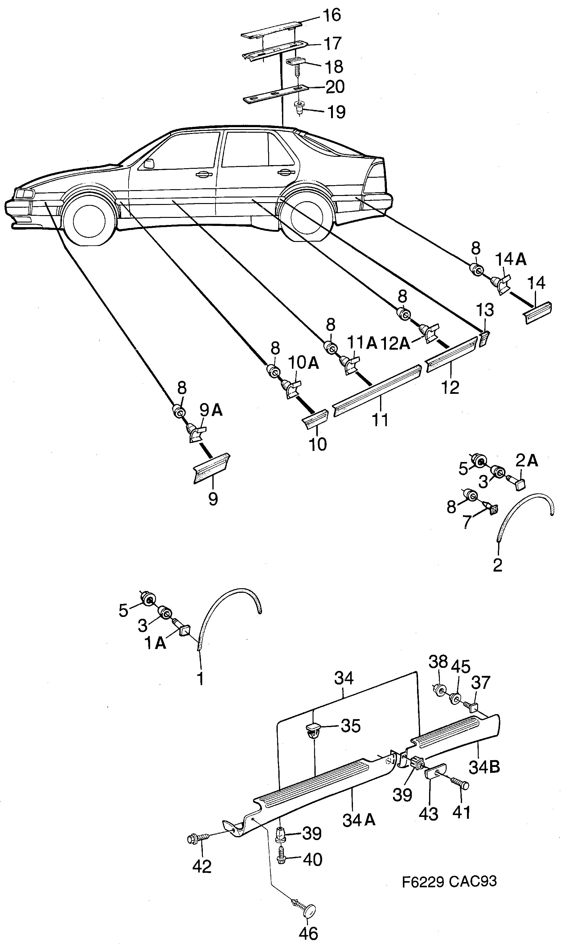 Saab 9000 Decor diagram