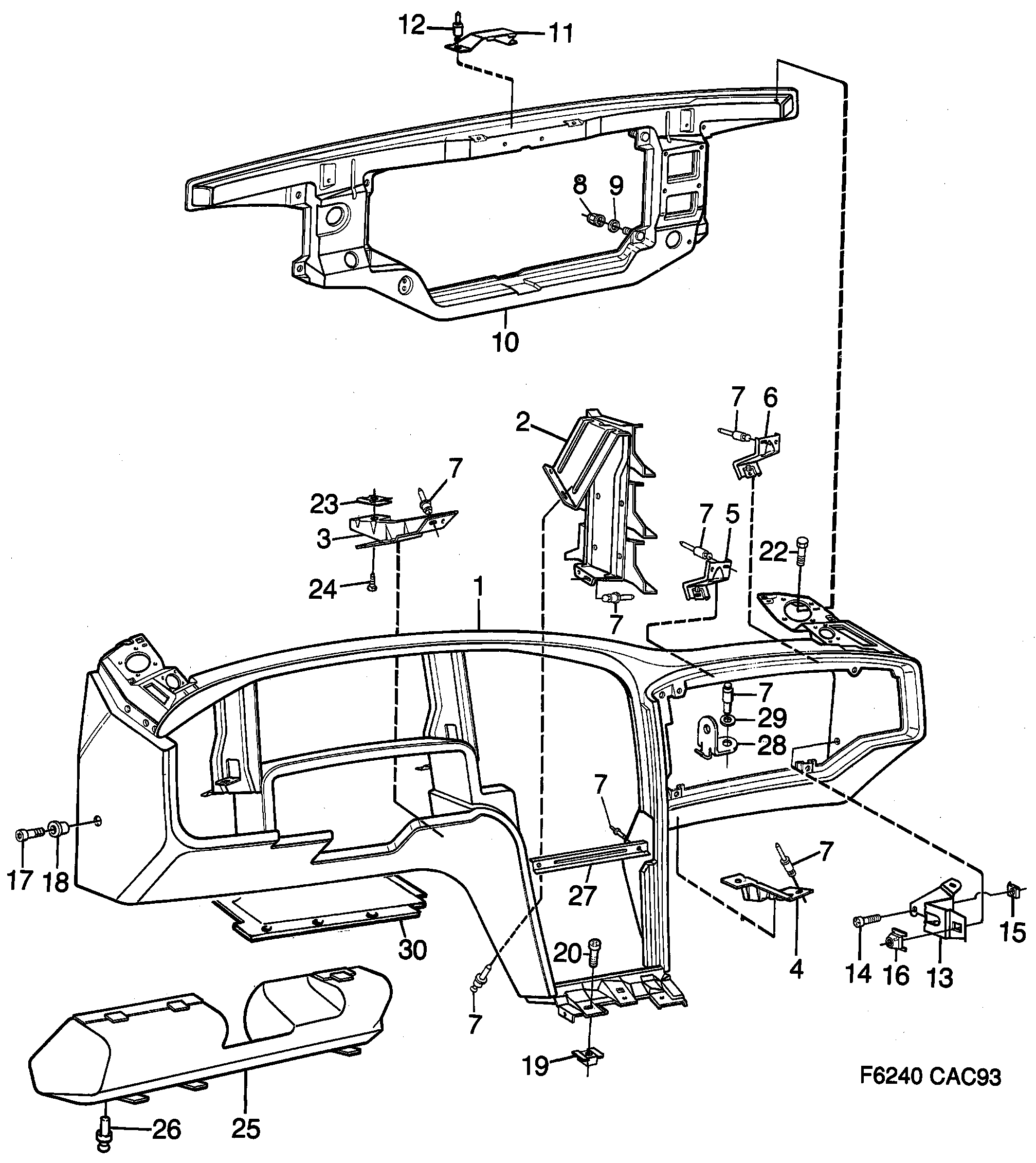 Saab 9000 Panel diagram