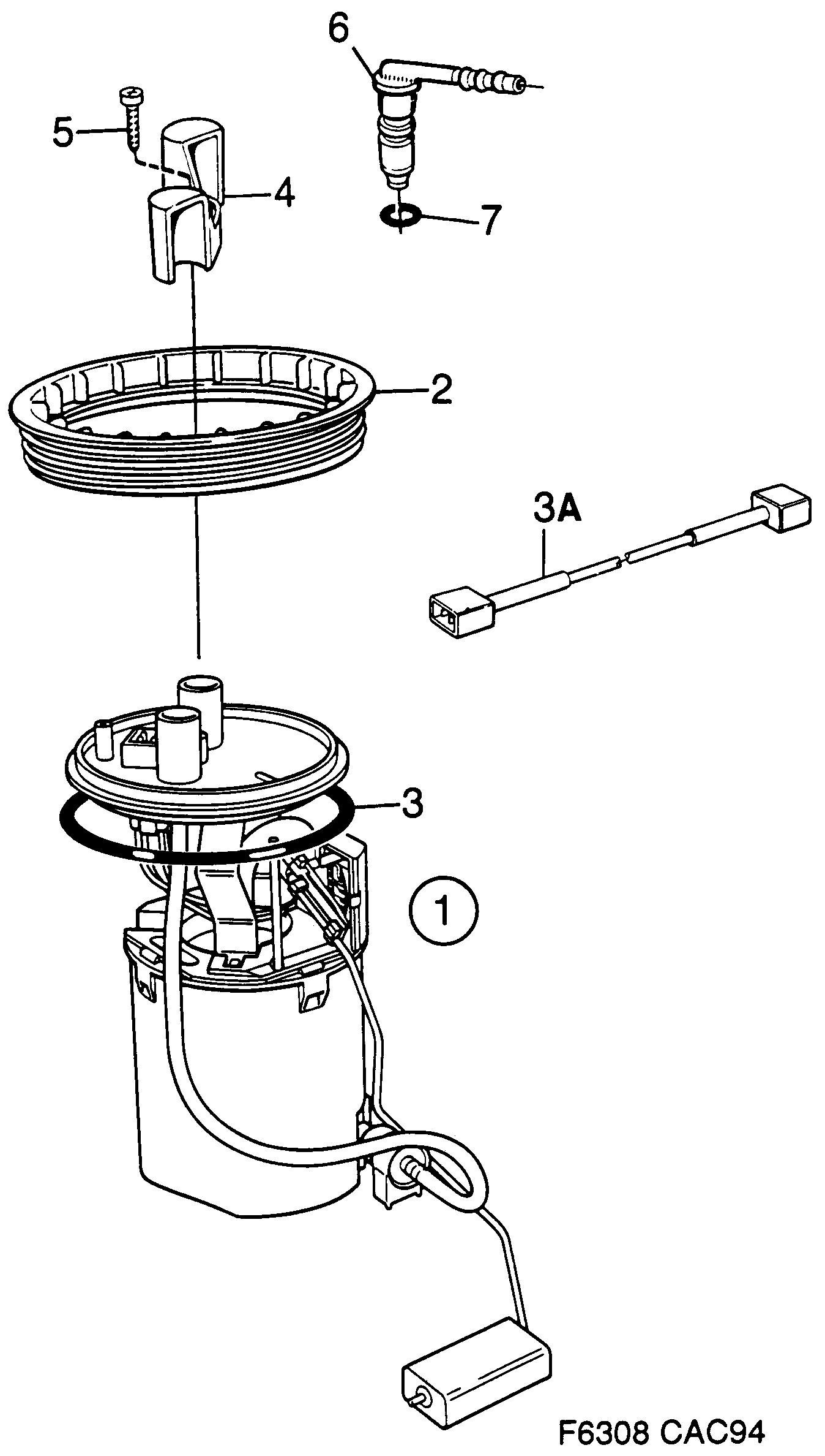 Saab 9000 Fuel pump diagram
