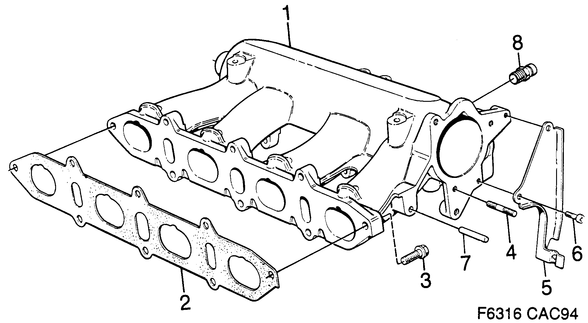 Saab 9000 Inlet manifold diagram