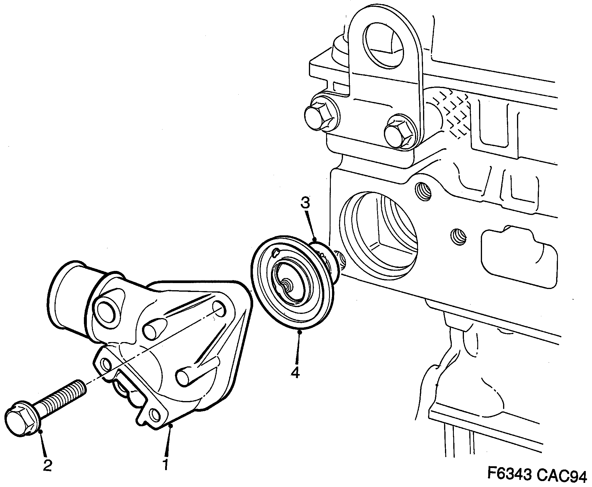 Saab 9000 Thermostat 4-cylinder diagram