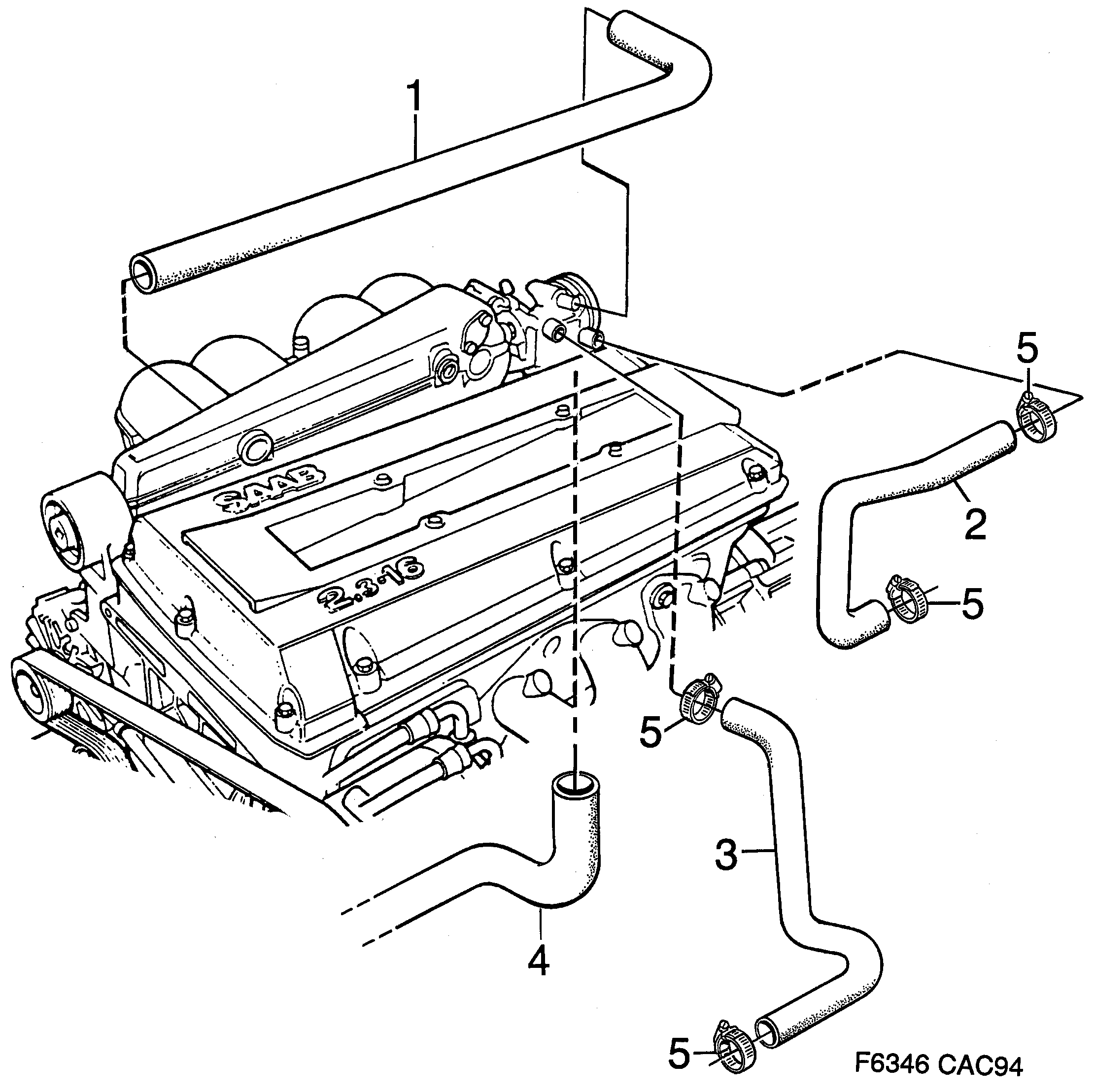 Saab 9000 Pre-heating Throttle body diagram