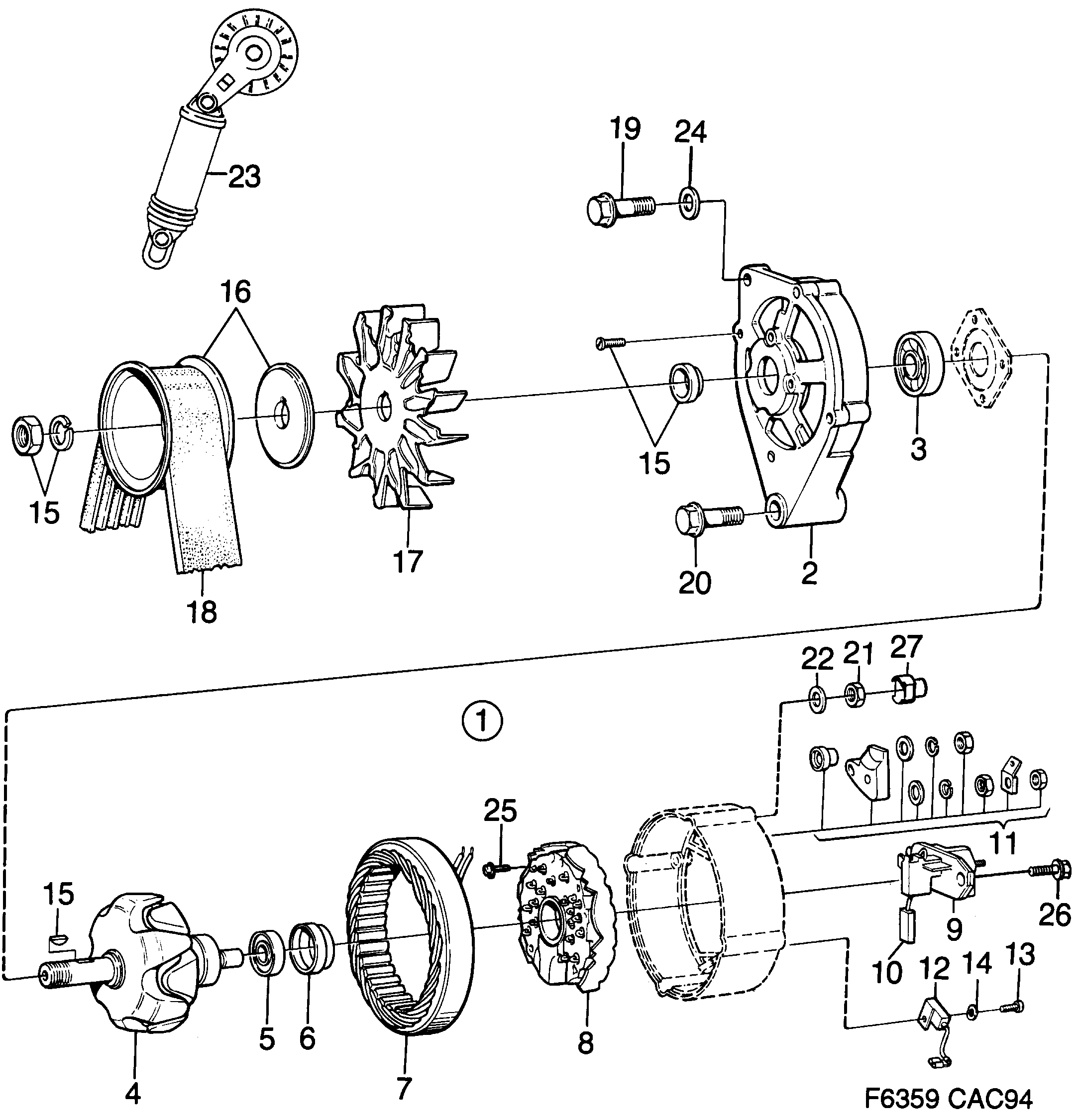 Saab 9000 Bosch 115A diagram