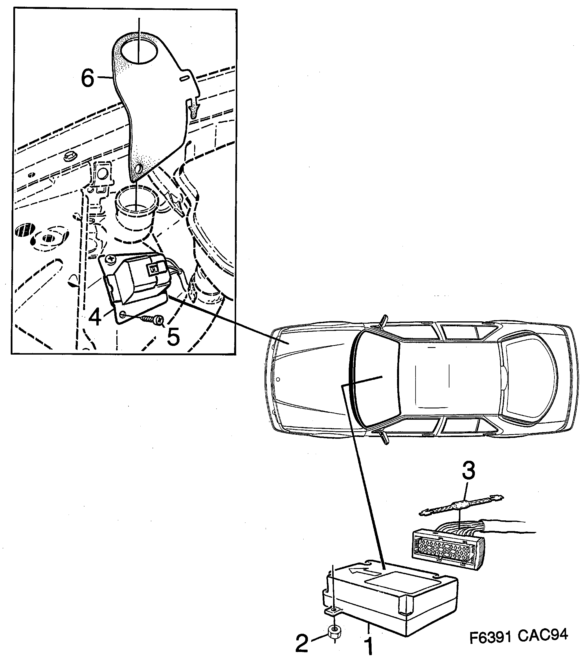 Saab 9000 Air-bag diagram