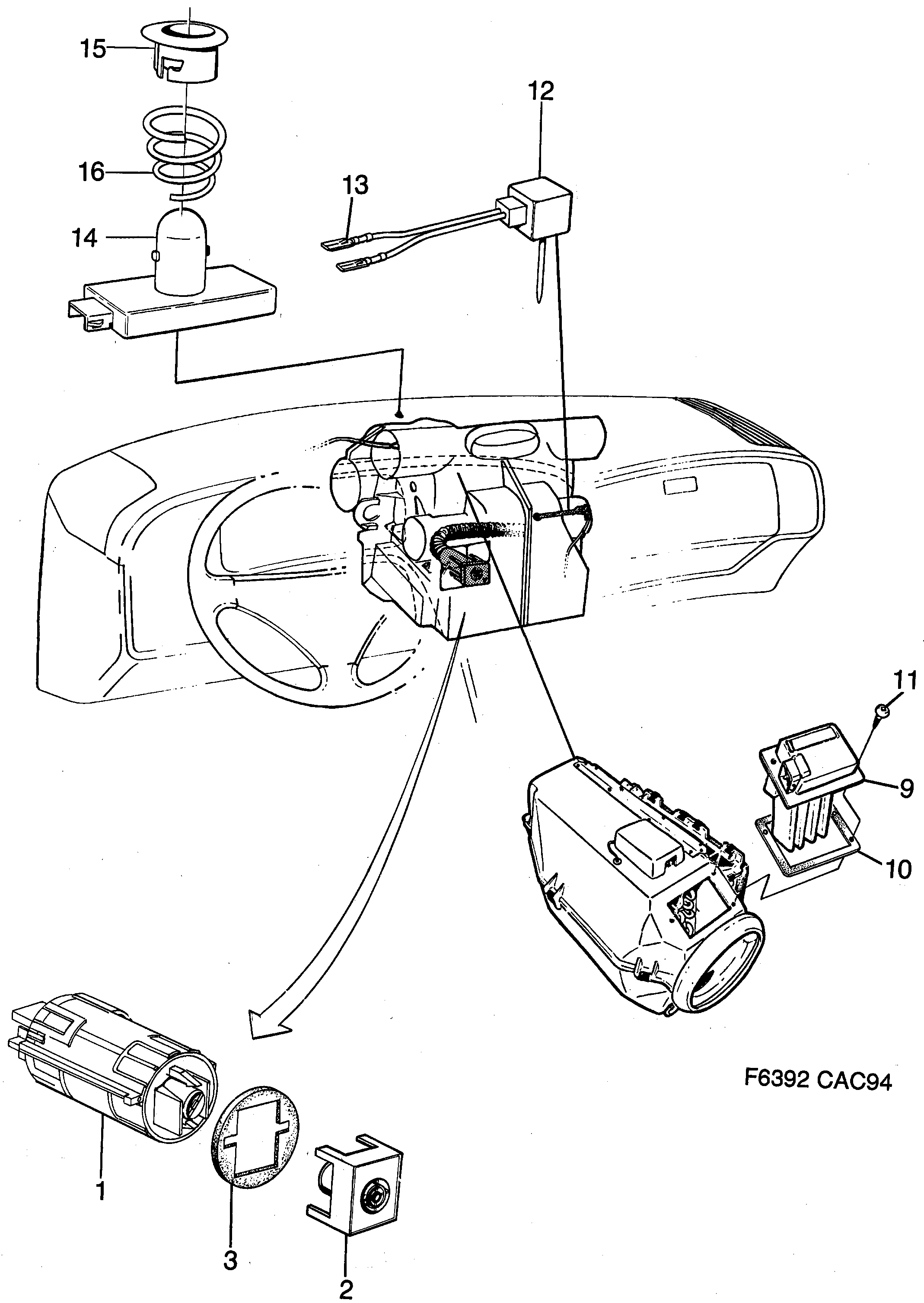 Saab 9000 Sensor ACC diagram