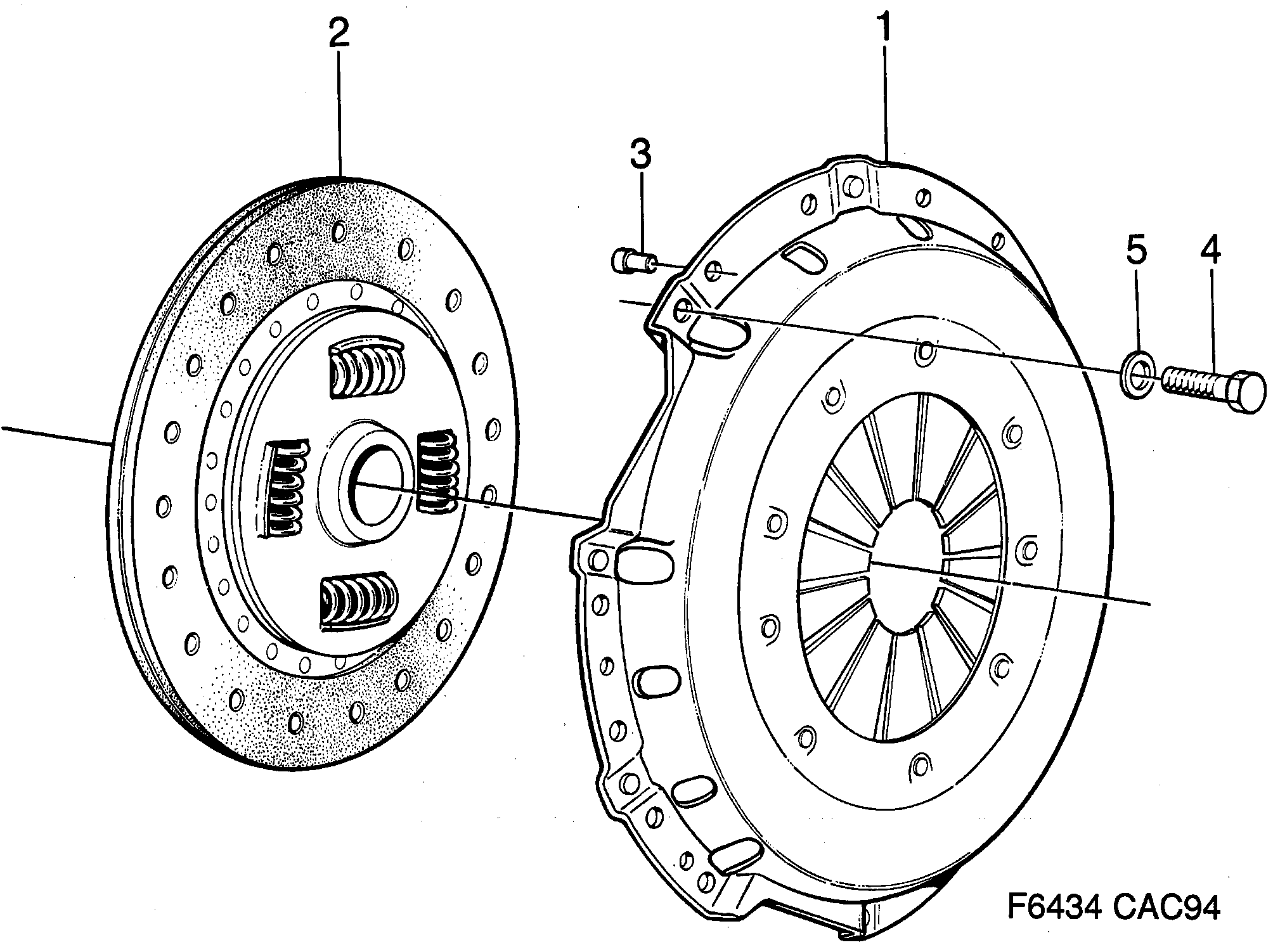 Saab 9000 Clutch, clutch disc diagram