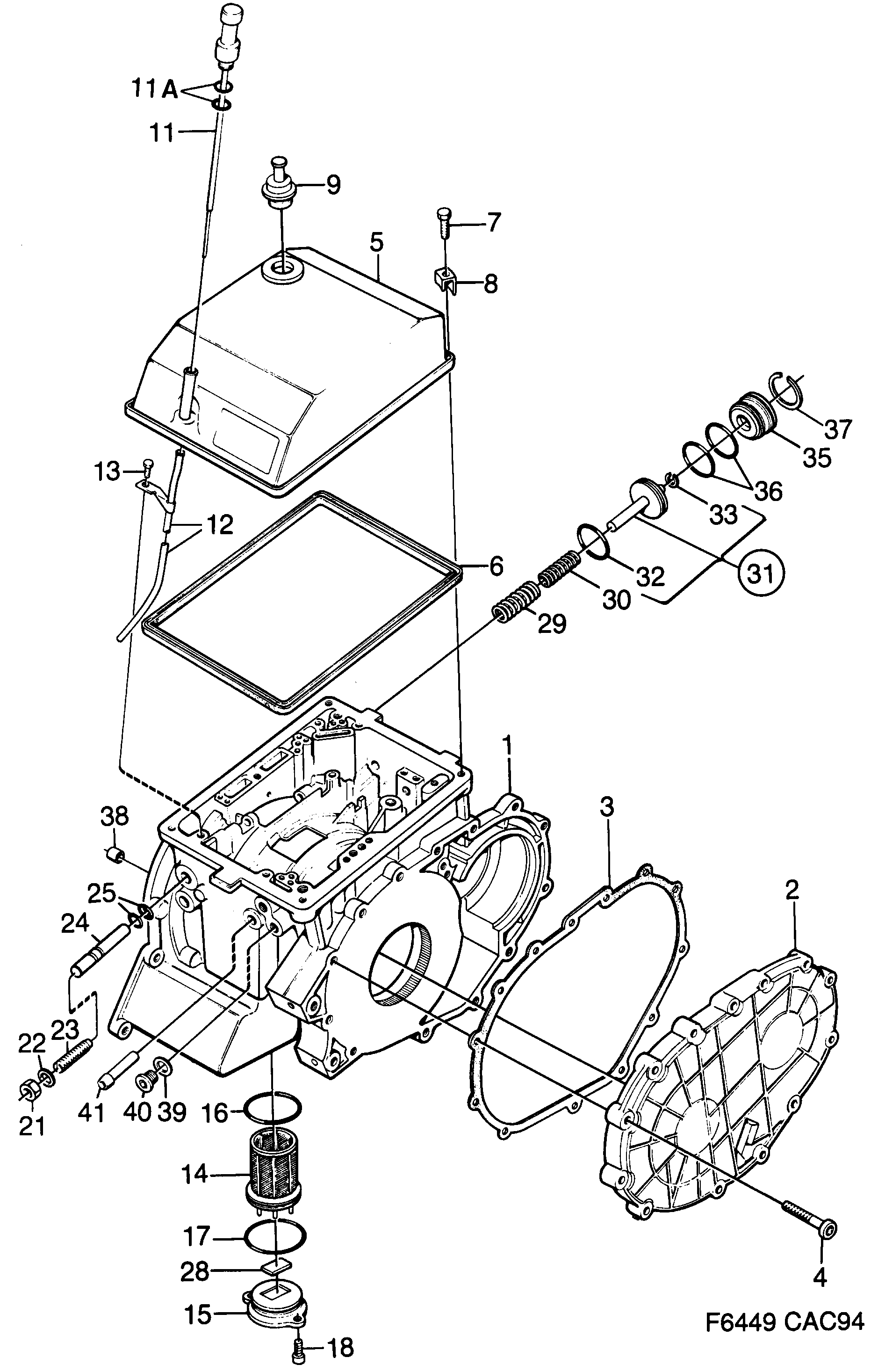 Saab 9000 Gear box case, cover diagram