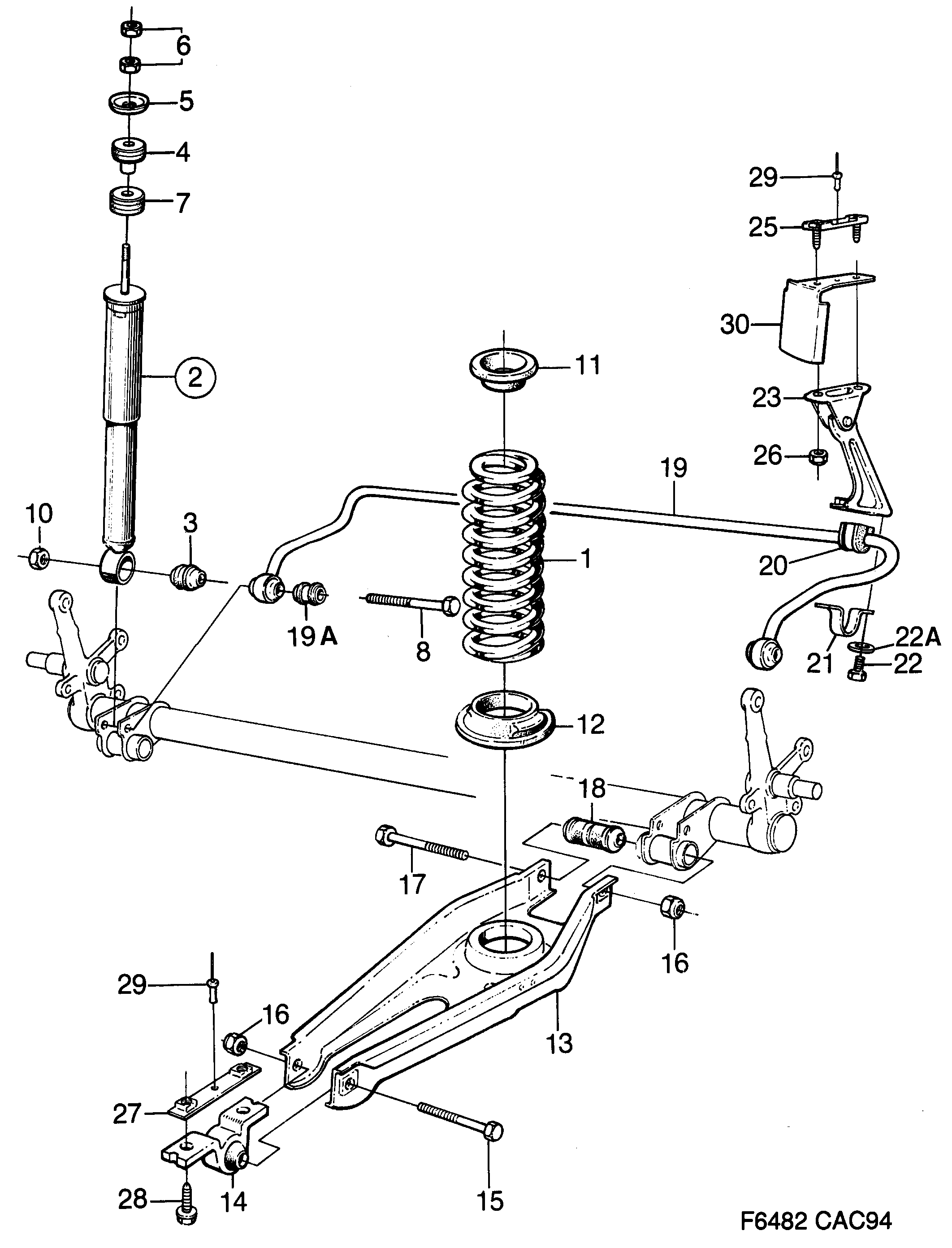 Saab 9000 Rear suspension diagram