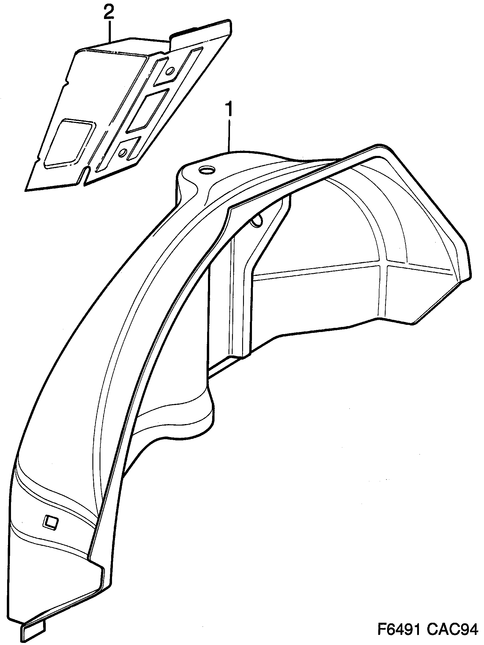 Saab 9000 Wheel housing, rear diagram