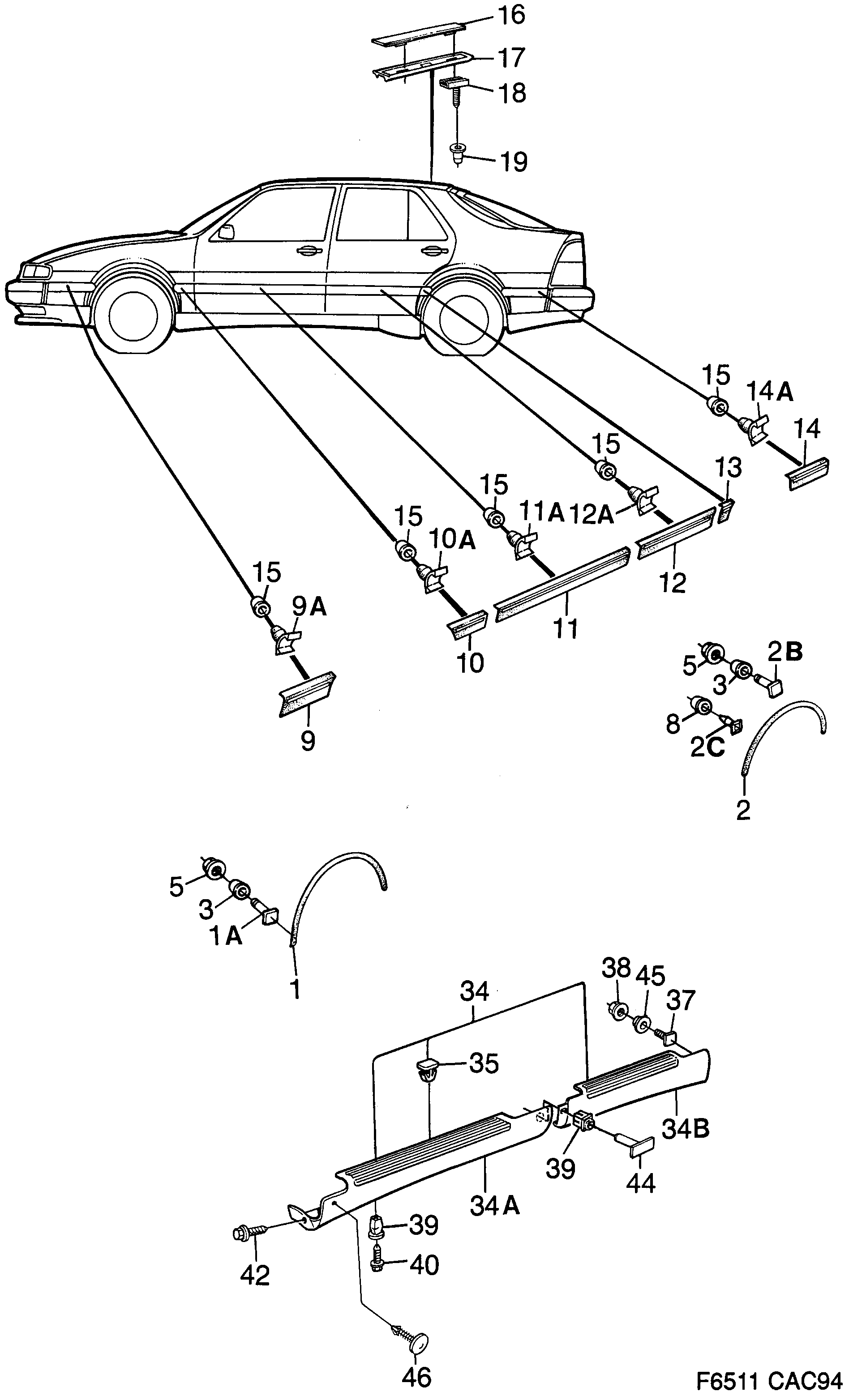 Saab 9000 Decor diagram