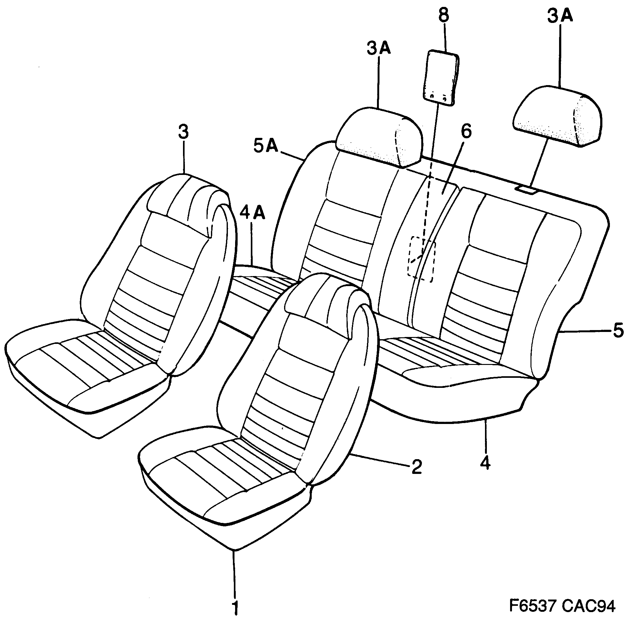 Saab 9000 Covers Horizon pattern diagram