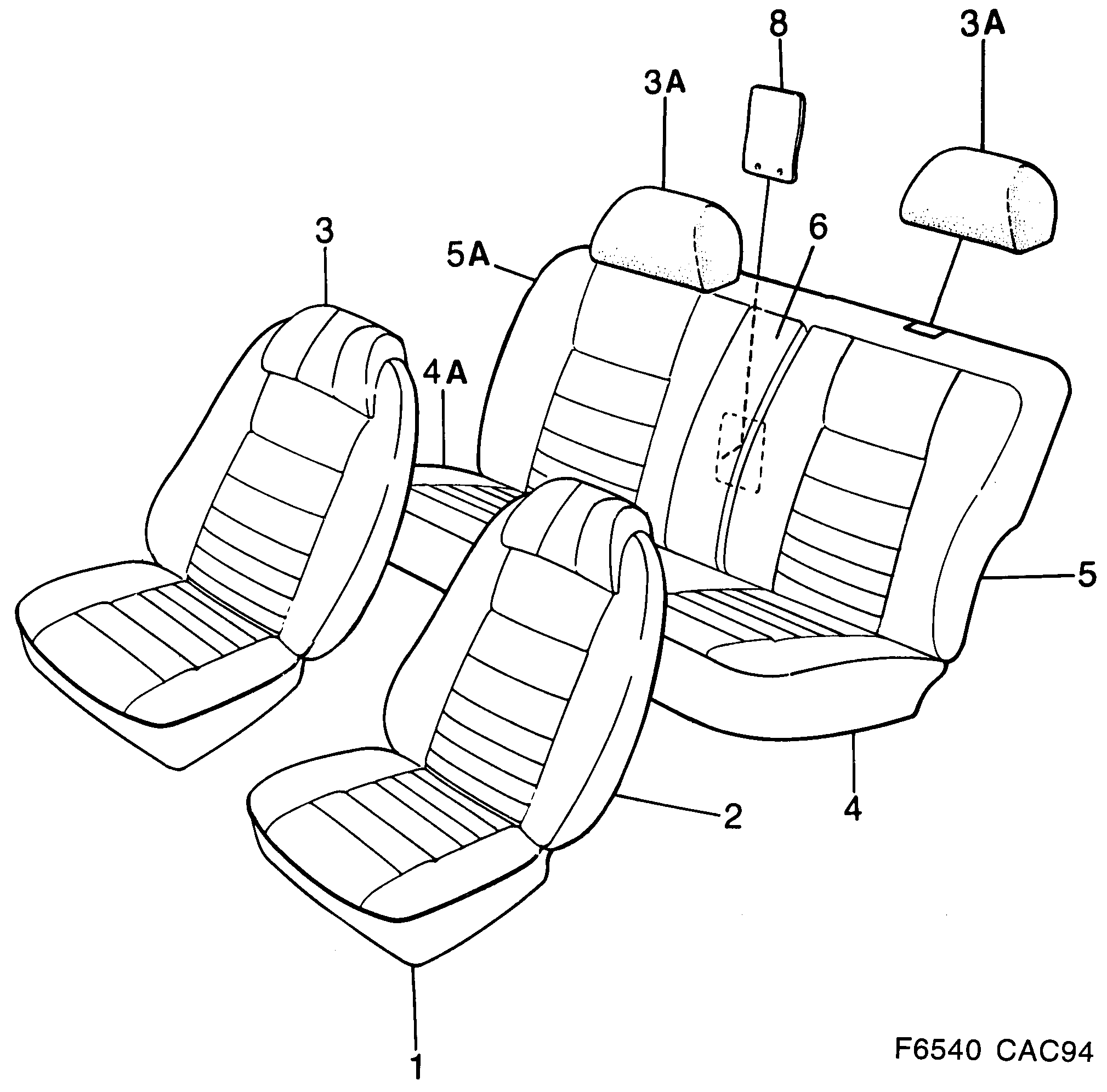 Saab 9000 Covers Horizon pattern diagram