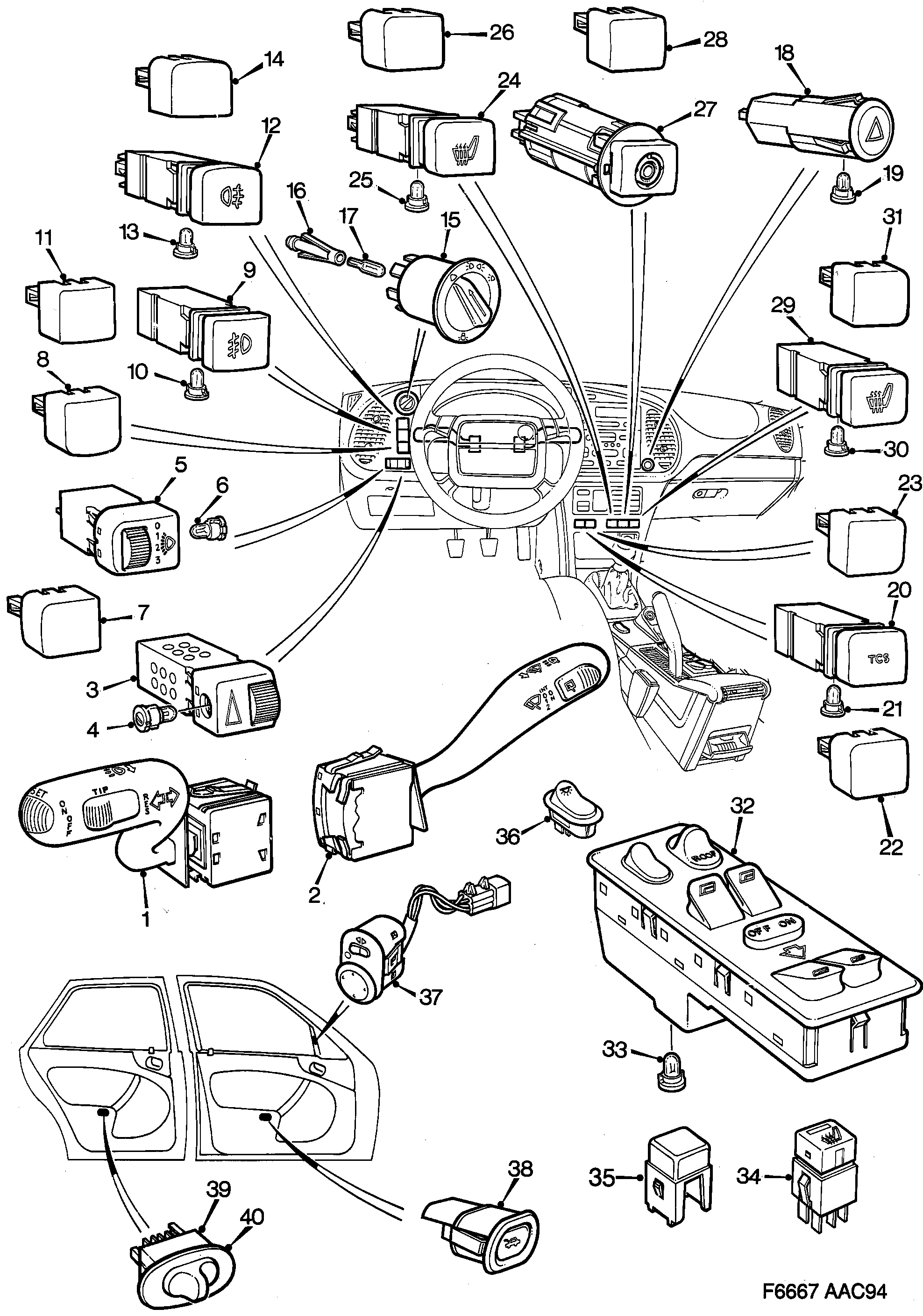 Saab 900 Switch diagram