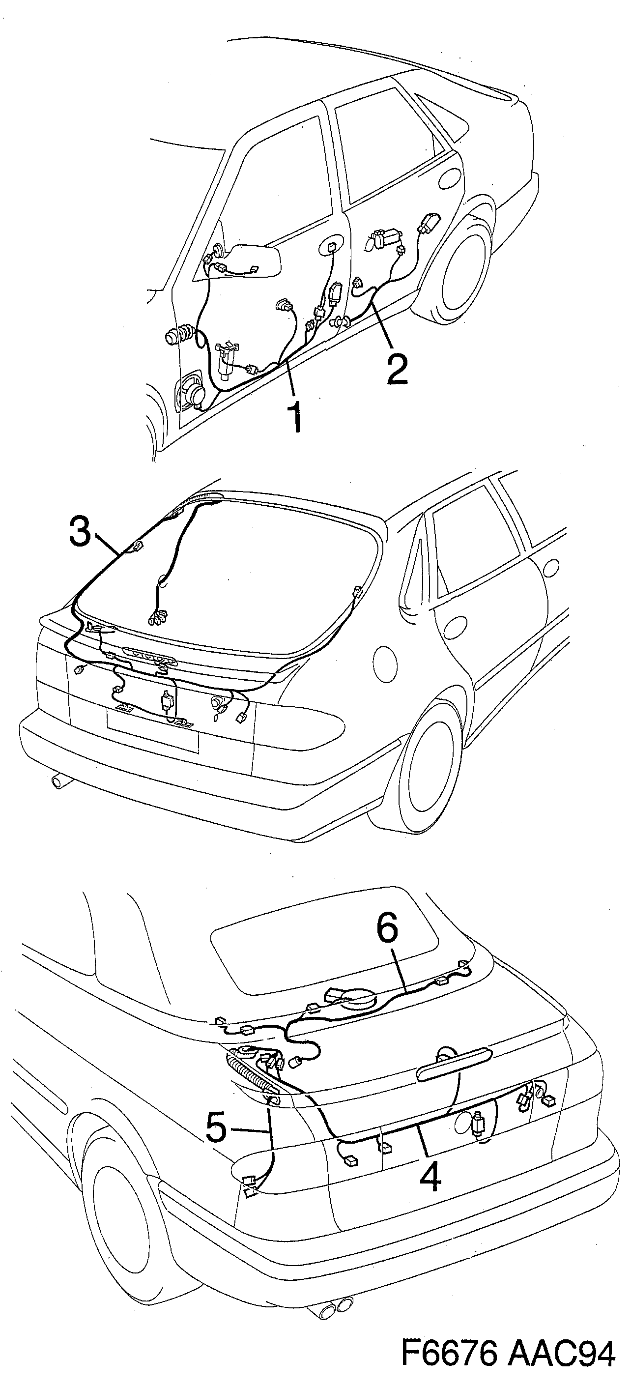 Saab 900 Doors diagram