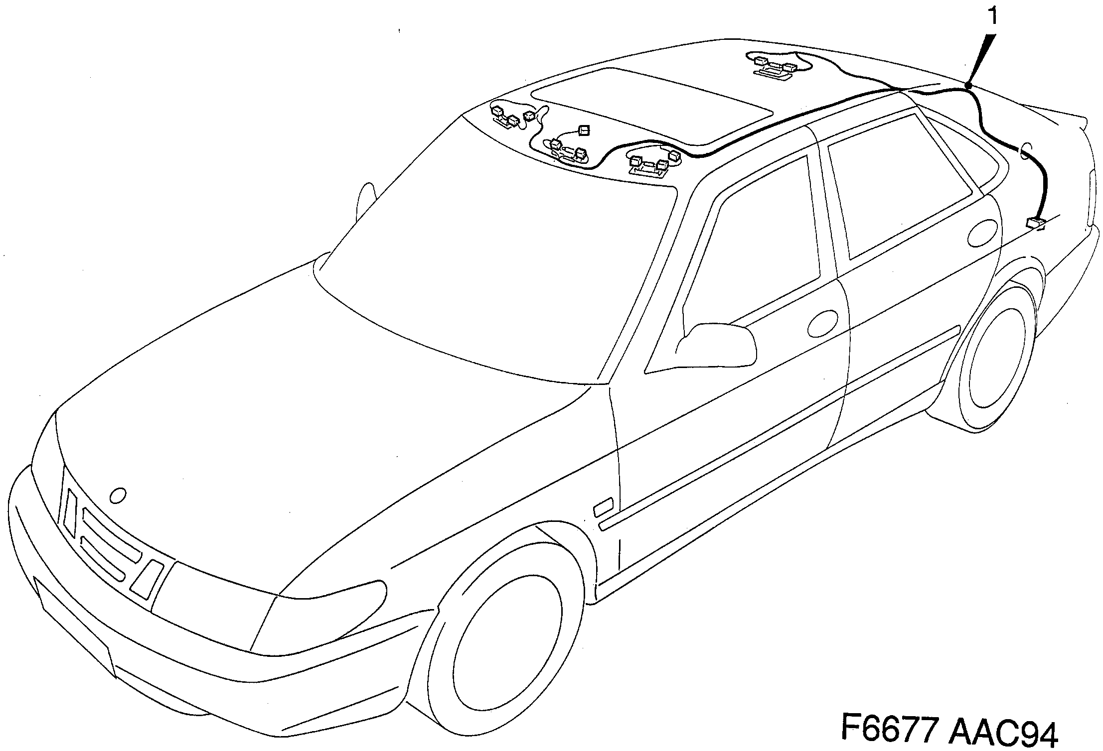 Saab 900 Roof diagram