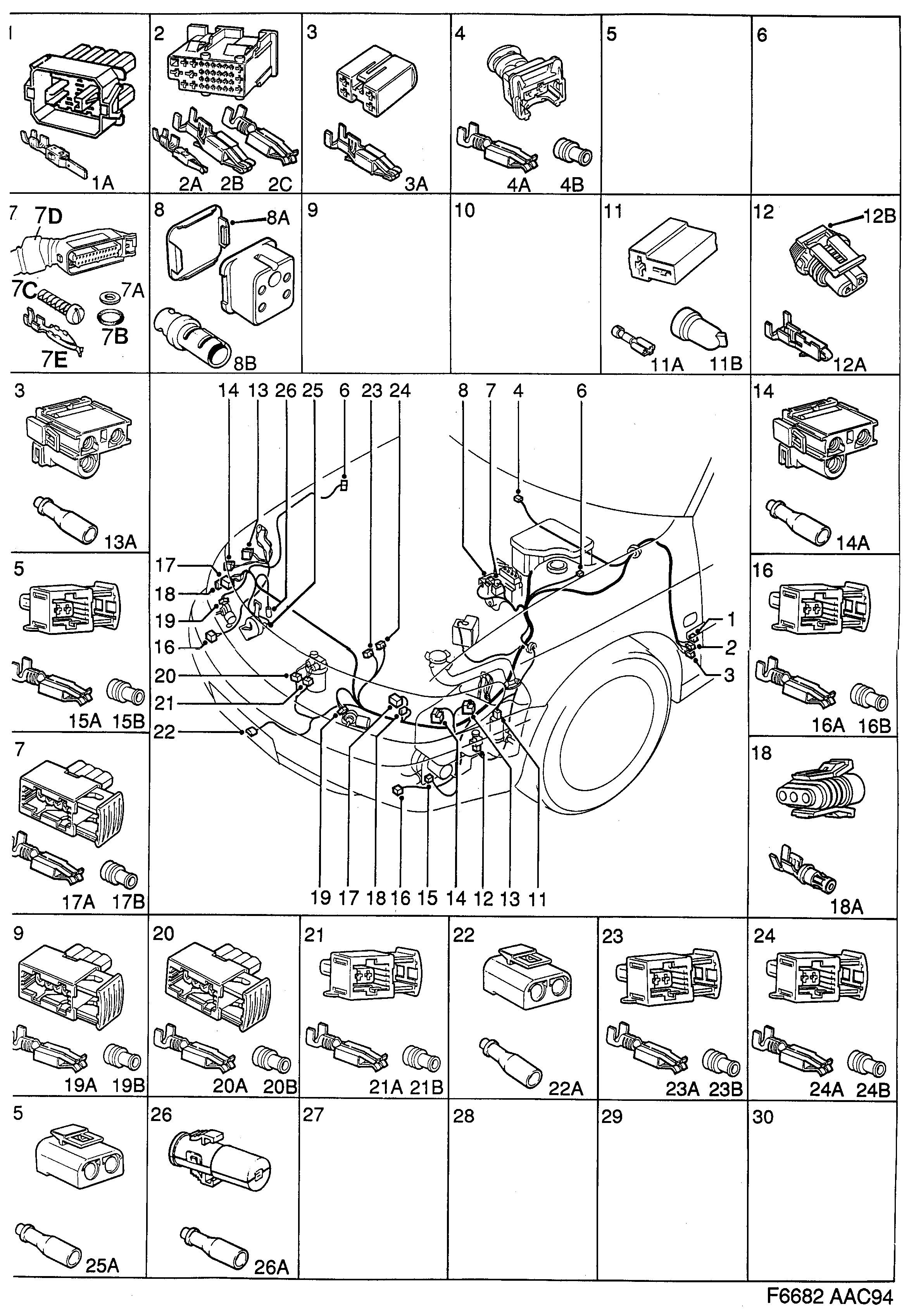 Saab 900 Front diagram