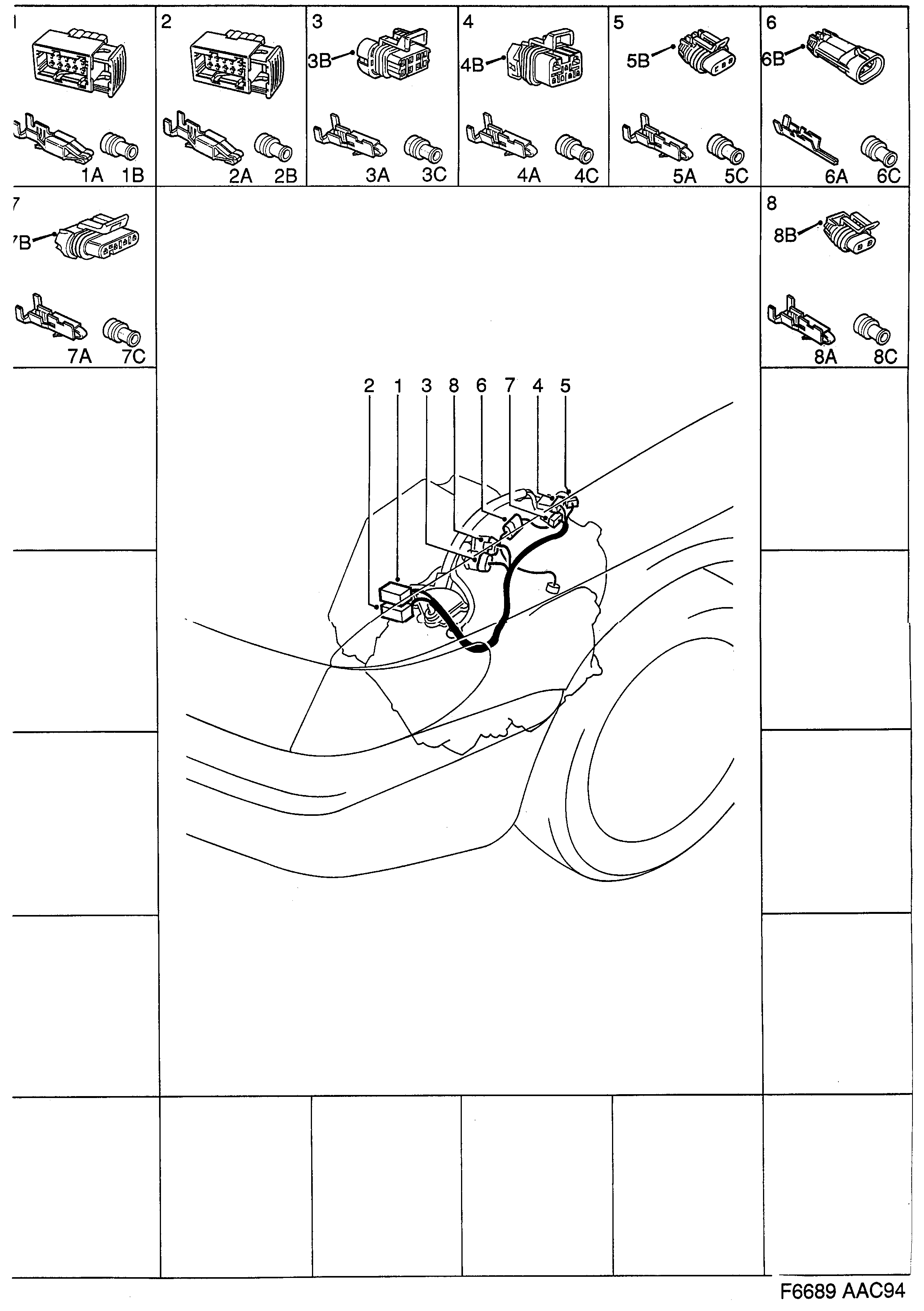 Saab 900 Transmission, TCM diagram