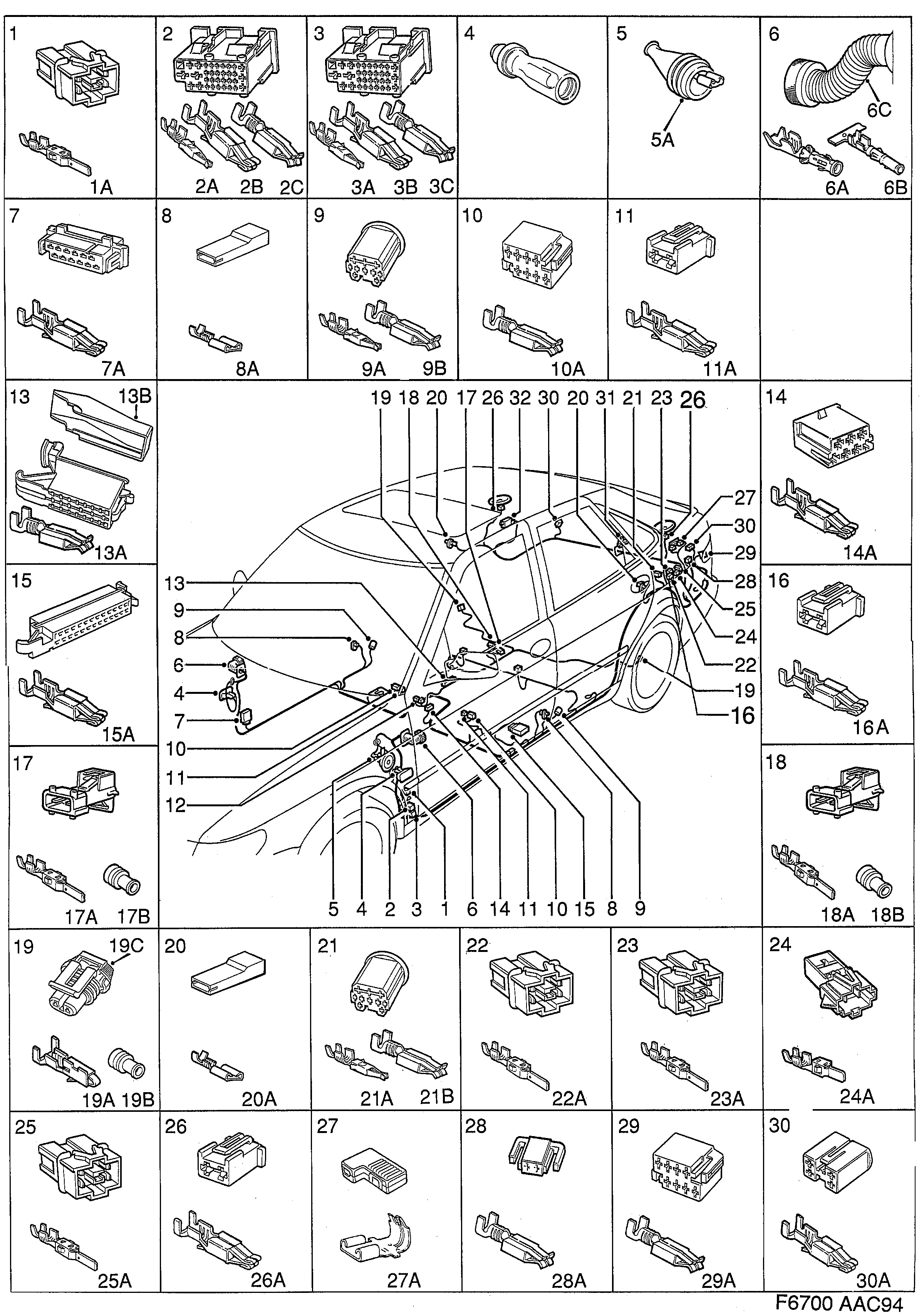 Saab 900 Rear diagram