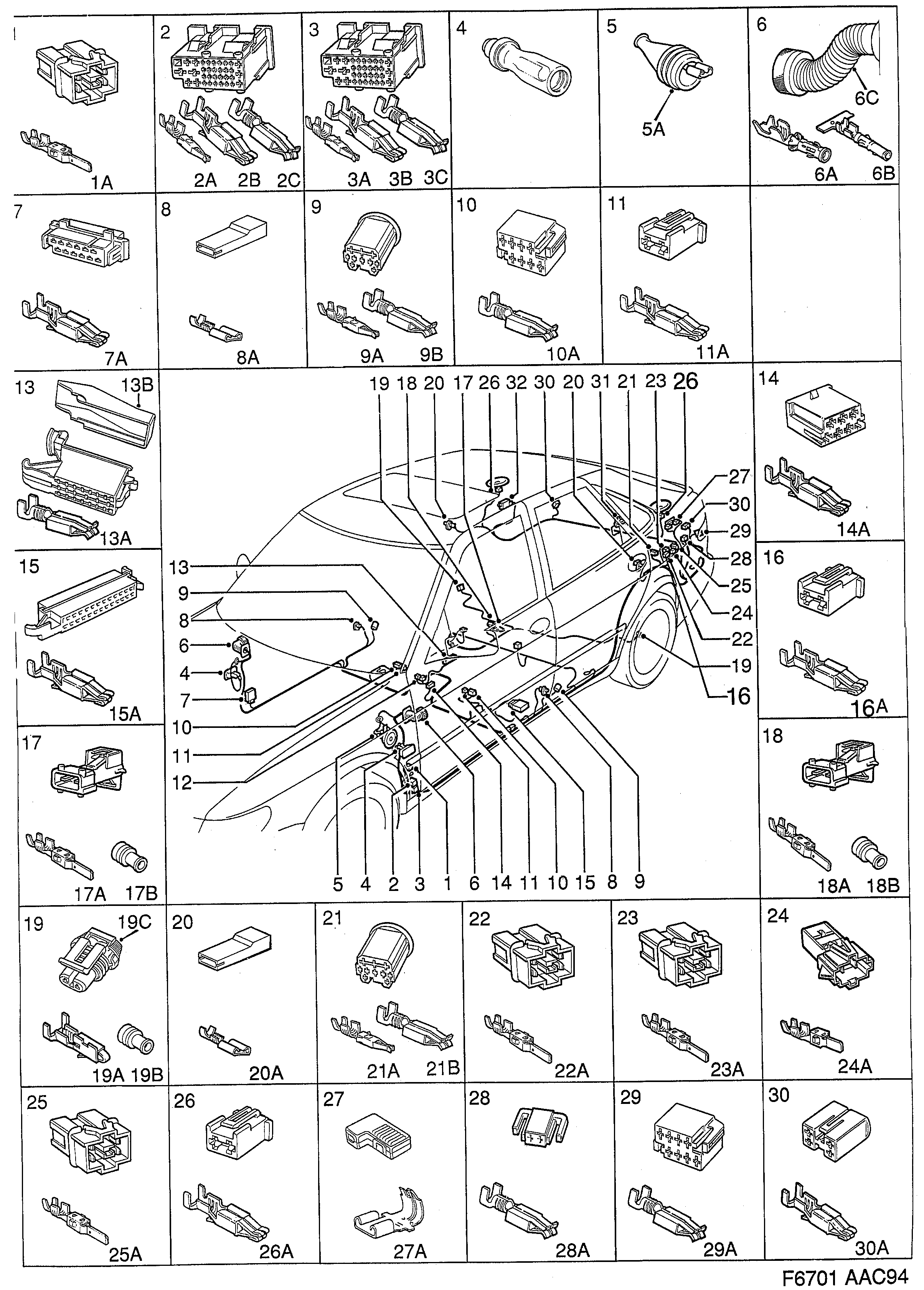Saab 900 Rear diagram