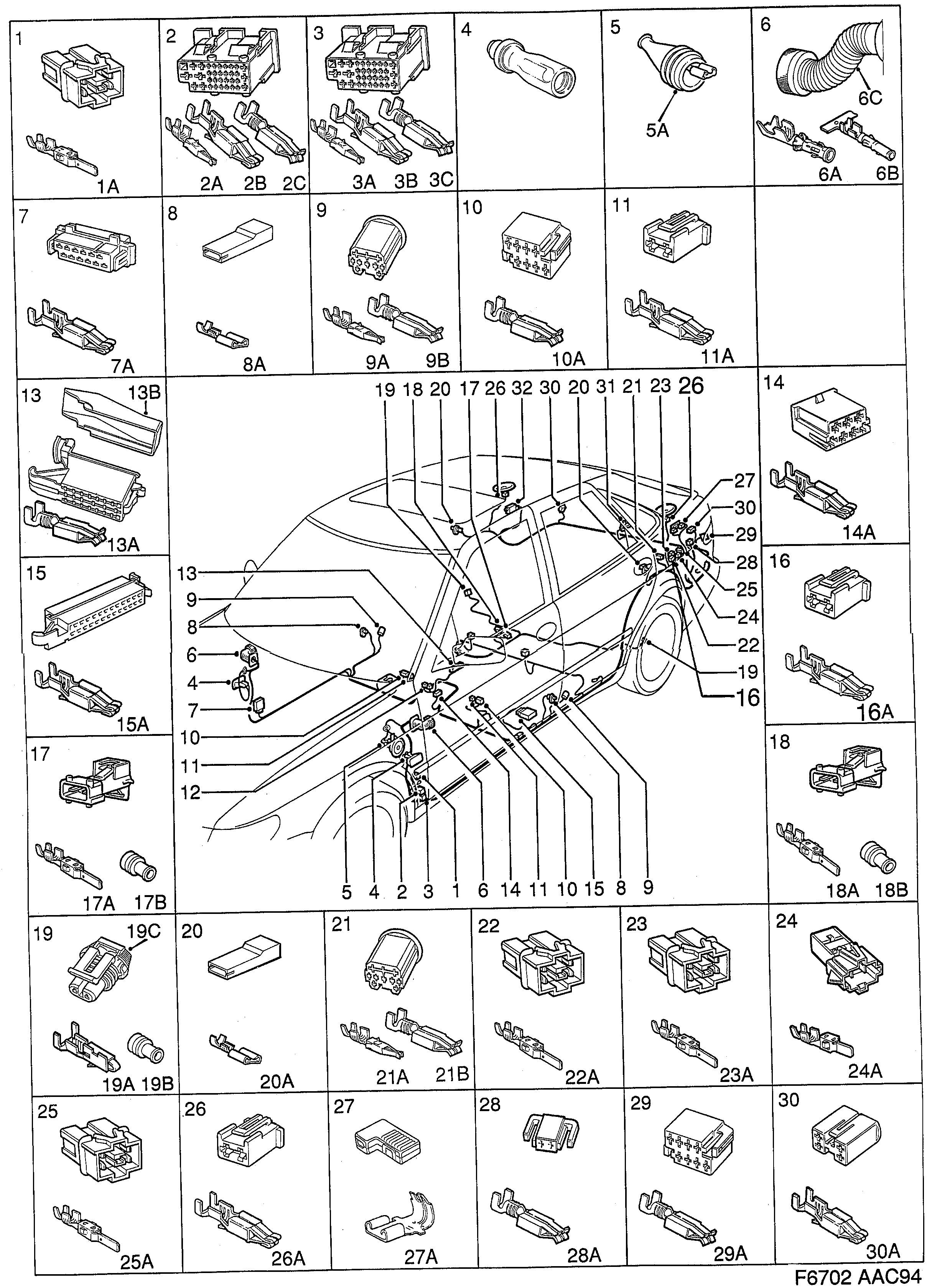 Saab 900 Rear diagram