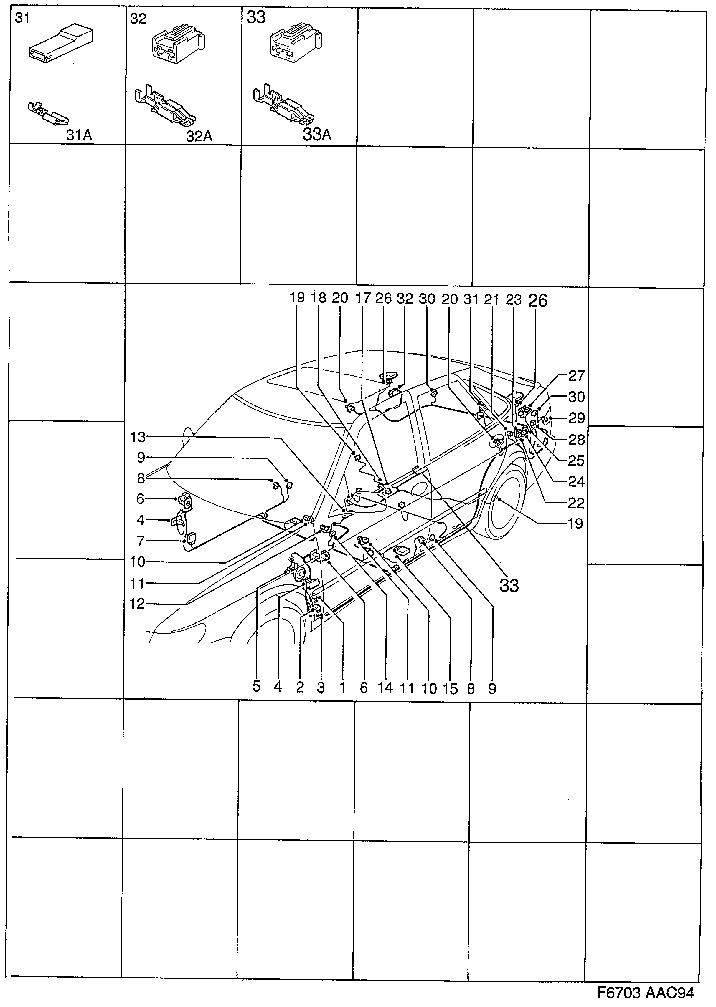 Saab 900 Rear diagram